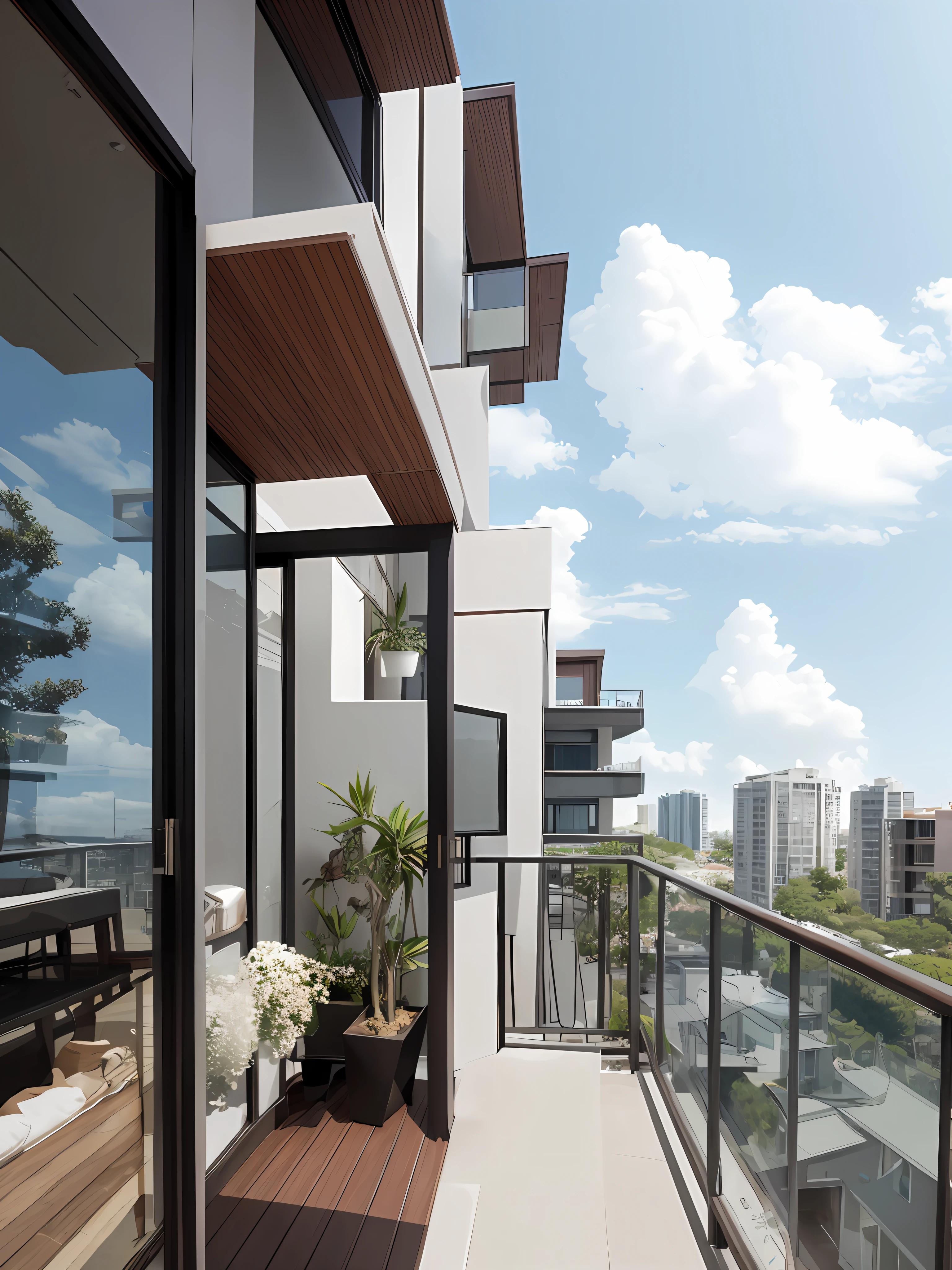 From living room to balcony, condominium, late morning, realistic, futuristic, sky, cloud, (ulzzang-6500:1.0)
(8K, masterpiece), (best quality), (high quality), (hires:1.4), (extremely full detailed)