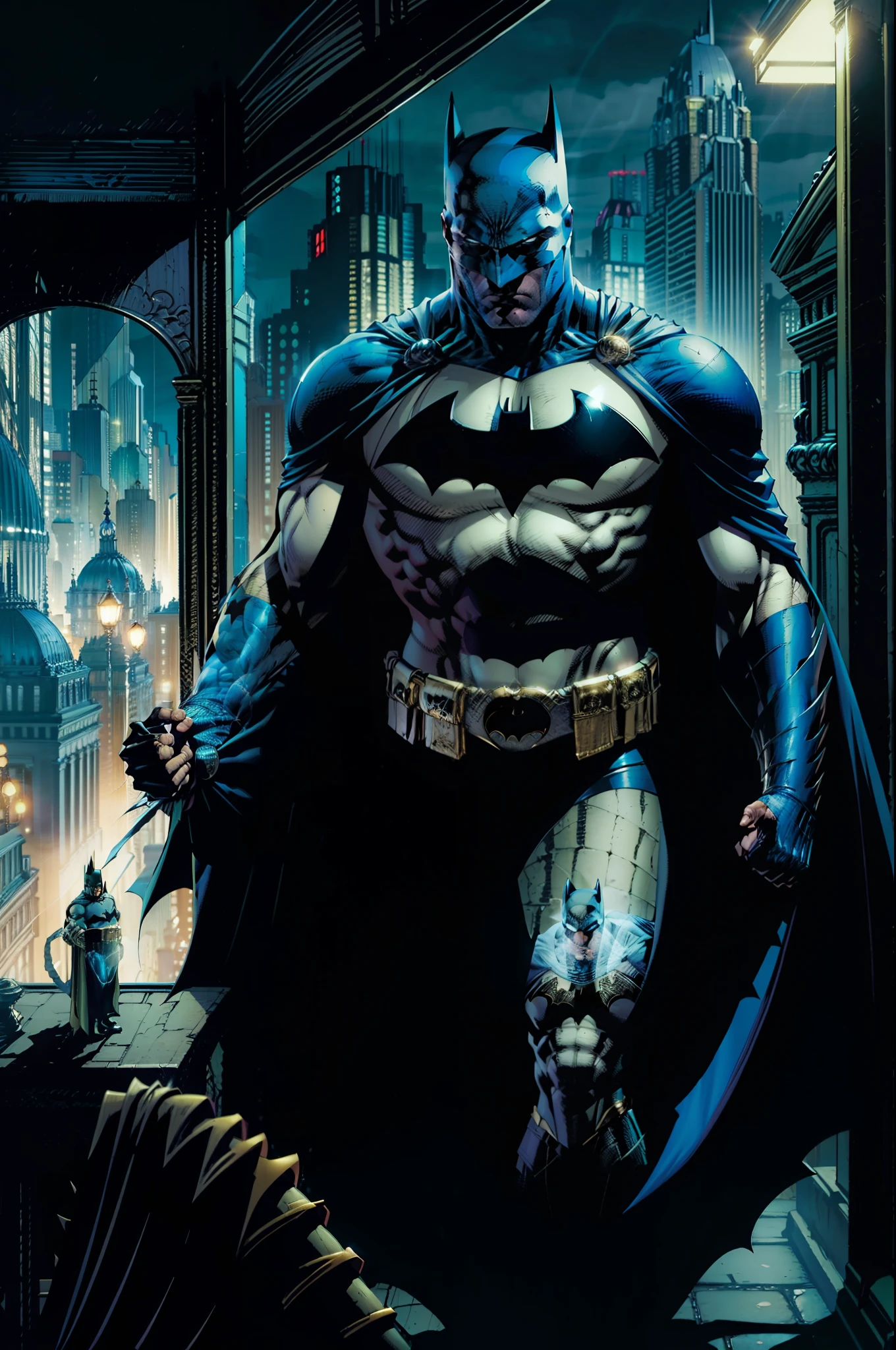 Numa noite, Batman (1) investigates mysterious presence at Gotham Opera House. He confronts the Phantom of the Opera, musician (2) seeking revenge for having his art ridiculed. O Fantasma o desafia com enigmas e armadilhas. He discovers that he has been harmed by corrupt businessmen. Batman understands him and convinces the businessmen to do justice. The Phantom finds peace and Batman learns that empathy is powerful in the quest for justice. The mystery of the Opera is solved, And the hero keeps fighting, knowing that not all villains are devoid of humanity, Ou ao estilo DC Comics de Jim Lee