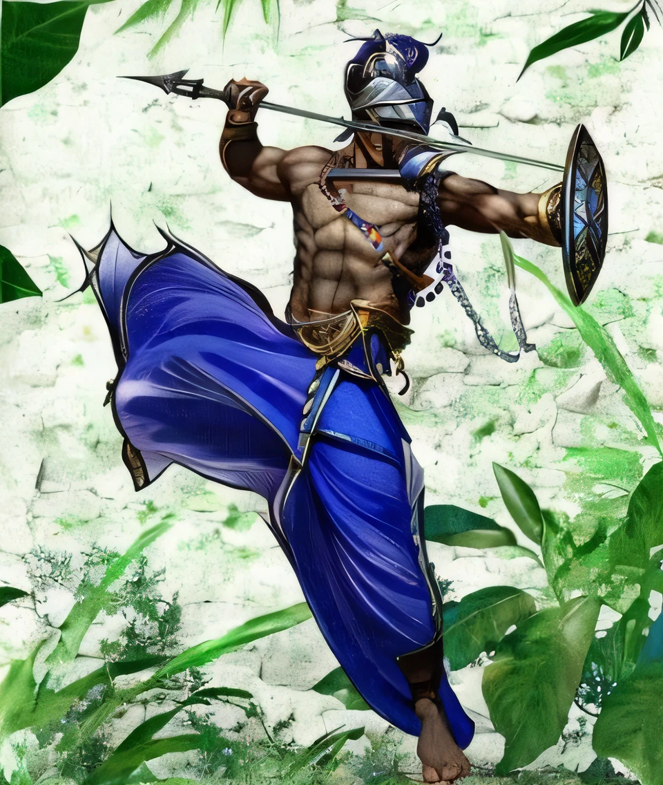 um homem com uma espada e escudo, guerreiro atlante, guerreiro masculino, mystical atlantean valkyrie, guerreiro persa, d & d personagem de fantasia, imagem de um guerreiro masculino adulto, d&d arte do personagem dark sun, Djinn human hybrid, Fantasia D&Personagem D, djinn man male demon, dungeons and dragons character