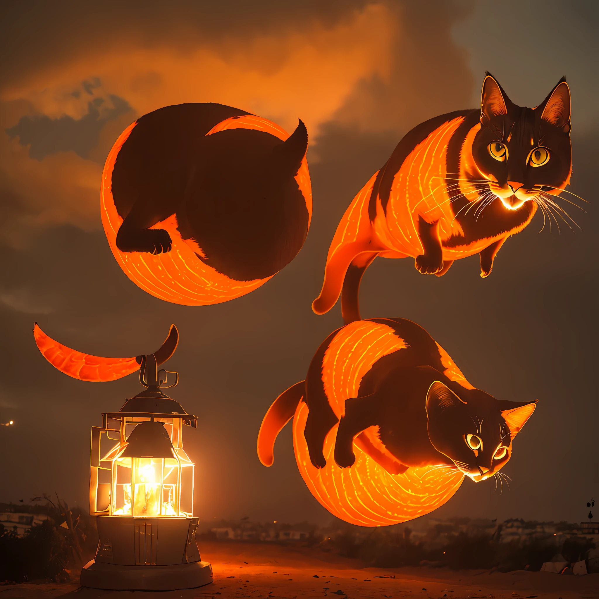 Gato tigrado puxado para o laranja com asas de anjos nas costas e nas nuvens em alta qualidade.
good ilumination, ultra realista