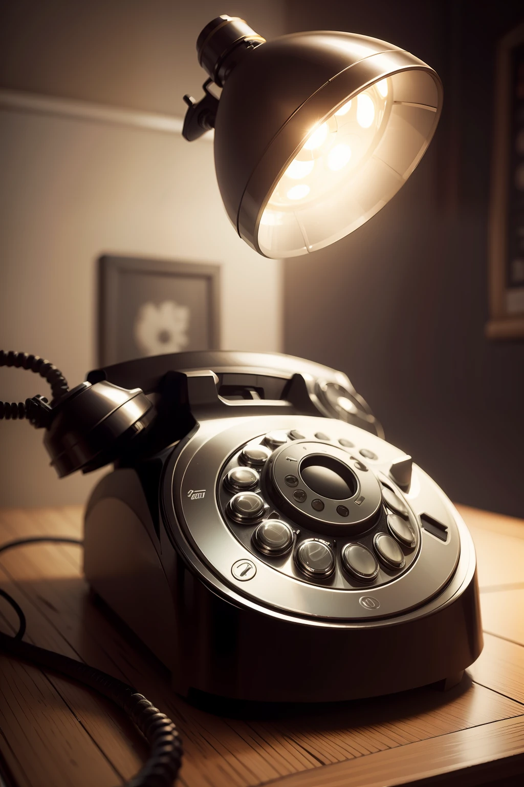 telefone antigo, cinematic lighthing, ultra realista