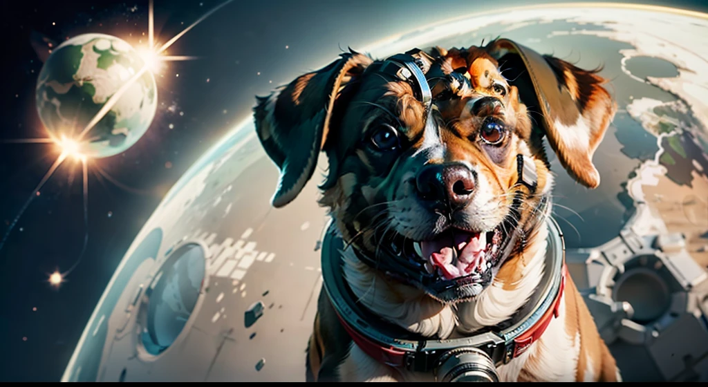 A Beagle astronaut dog, tem estilo cyberpunk, tema cyberpunk, planetas atraz no cenario, planetas atraz no cenario meio apagados, cachorro com uma postura frontal, com um capacete de astronauta, postura de perfil, cachorro em cima de uma pedra com os planetas atraz, vestindo um capacete de astronomia, capacete de astronauta, com a lingua para fora, animado e feliz, com a lingua para fora, frisky, com varios planetas no cenario atraz, estilo cartoon, mais animado, Lost in space, com capacete de astronauta na sua cara