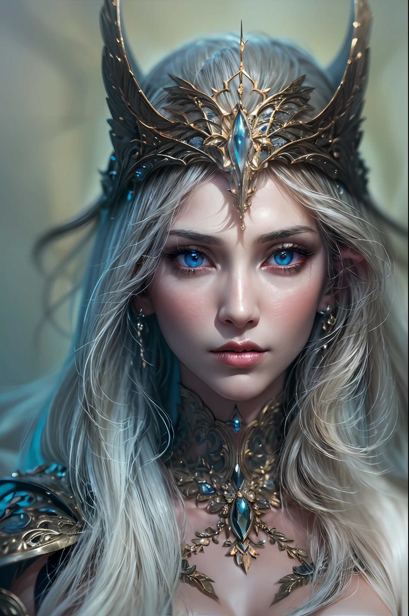 (masterpiece, high resolution:1.3), (studio portrait of an elven woman in profile:1.2), (her deep blue eyes radiating with a powerful glow:1.1), (Nikon Z7 II camera, perfect for capturing intricate details:1.2), (paired with the Nikon NIKKOR Z 85mm f/1.8 S lens:1.2), (the elfa's flawless skin exuding a sense of ethereal beauty:1.1), (her long silver hair cascading gracefully:1.1), (a gentle and kind expression gracing her face:1.1), (the focus on the enchanting profile of the elven woman:1.1), (the studio background a captivating black, emphasizing her presence:1.1), (the elfa adorned with delicate and elegant jewelry:1.1), (a black woolen attire embracing her neck:1.1), (the portrait capturing her mysterious allure and elegance:1.1), (a moment of quiet grace and beauty:1.1), (her captivating eyes drawing viewers into the depths of her soul:1.1), (a timeless portrayal of a mythical being in a studio setting:1.1), (the subtle play of light and shadow accentuating her features:1.1), (a perfect harmony of mystique and elegance:1.1), (the elven woman embodying an ageless beauty:1.1), (an image that transports viewers to a realm of fantasy and wonder:1.1), (the impeccable studio lighting highlighting her every detail:1.1), (a captivating and serene representation of an ethereal creature:1.1), (a moment captured in time, where fantasy meets reality:1.1), (the studio setting adding a sense of timelessness to the portrait:1.1), Cinematic, Hyper-detailed, insane details, Beautifully color graded, Unreal Engine, DOF, Super-Resolution, Megapixel, Cinematic Lightning, Anti-Aliasing, FKAA, TXAA, RTX, SSAO, Post Processing, Post Production, Tone Mapping, CGI, VFX, SFX, Insanely detailed and intricate, Hyper maximalist, Hyper realistic, Volumetric, Photorealistic, ultra photoreal, ultra-detailed, intricate details, 8K, Super detailed, Full color, Volumetric lightning, HDR, Realistic, Unreal Engine, 16K, Sharp focus, Octane render