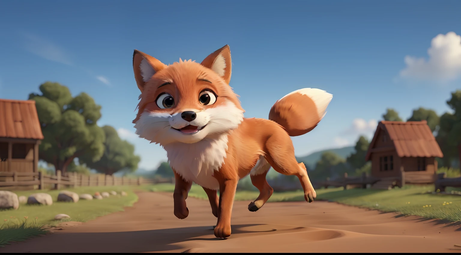"young fox running in a steeplechase" ((Best Quality)), ((Masterpiece)), (Detailed: 1.4), 3D