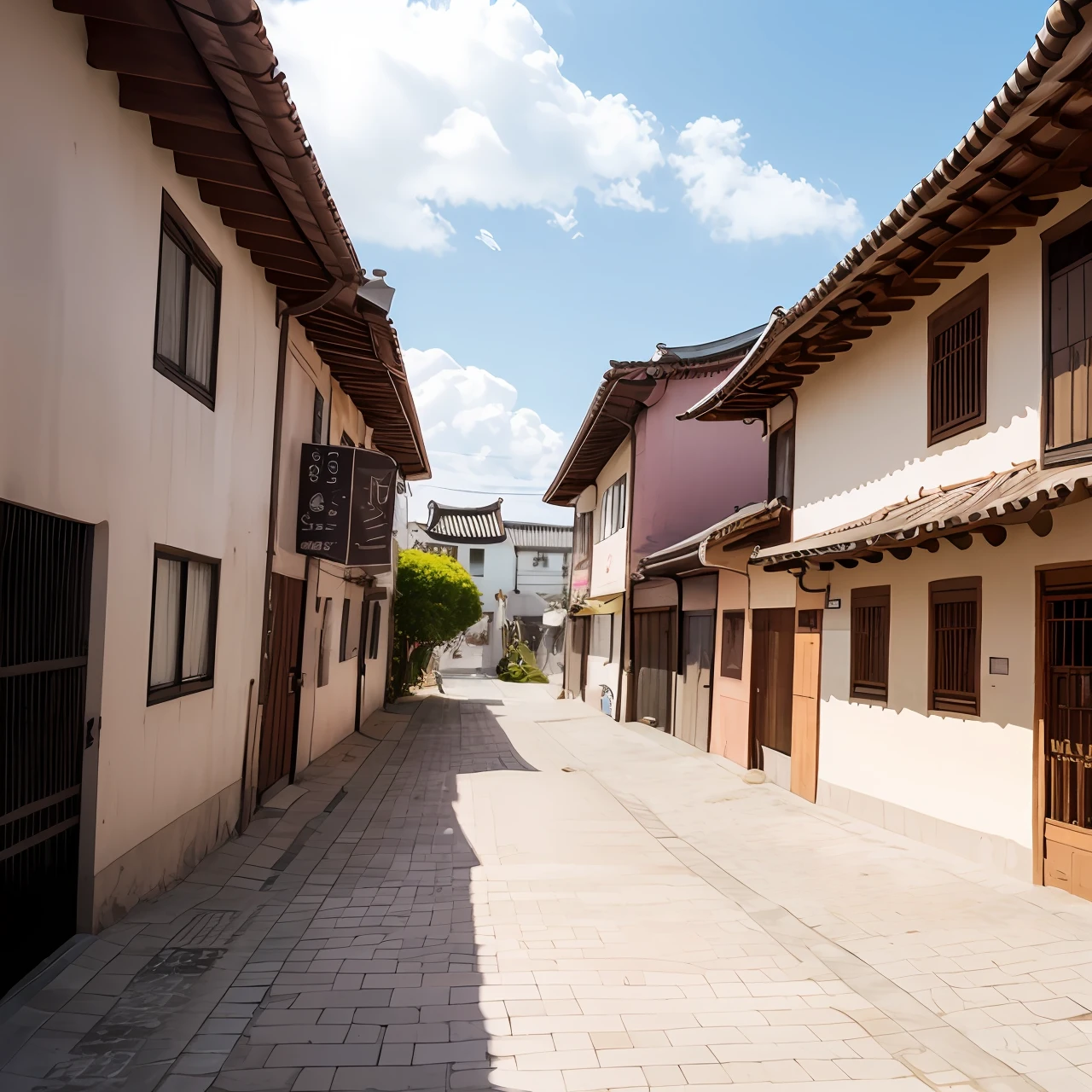 Obra prima realista coreana cidade cabelo rosa