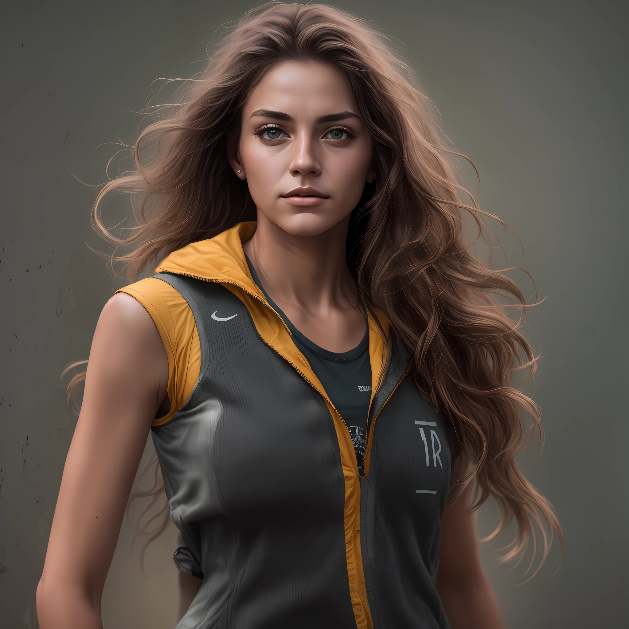 beautiful Latin college student, (extra long wavy brown hair), track equipment, off the field, ((thin, thin)), photorealistic, photography, masterpiece, realistic, realism, photorealism, high contrast, photorealistic digital art trend Artstation 8k HD high definition detailed realistic, detailed, skin texture, hyperdetailed, realistic skin texture, armor, best quality, ultra high resolution, (photorealistic) (1.4), high resolution,  detailed, raw photo, sharp re, lee jeffries nikon d850 film stock photo 4 kodak port 400 camera f1 .6 colors rich lenses realistic texture hyper realistic dramatic lighting trends unrealengine on artstation cinestill 800,