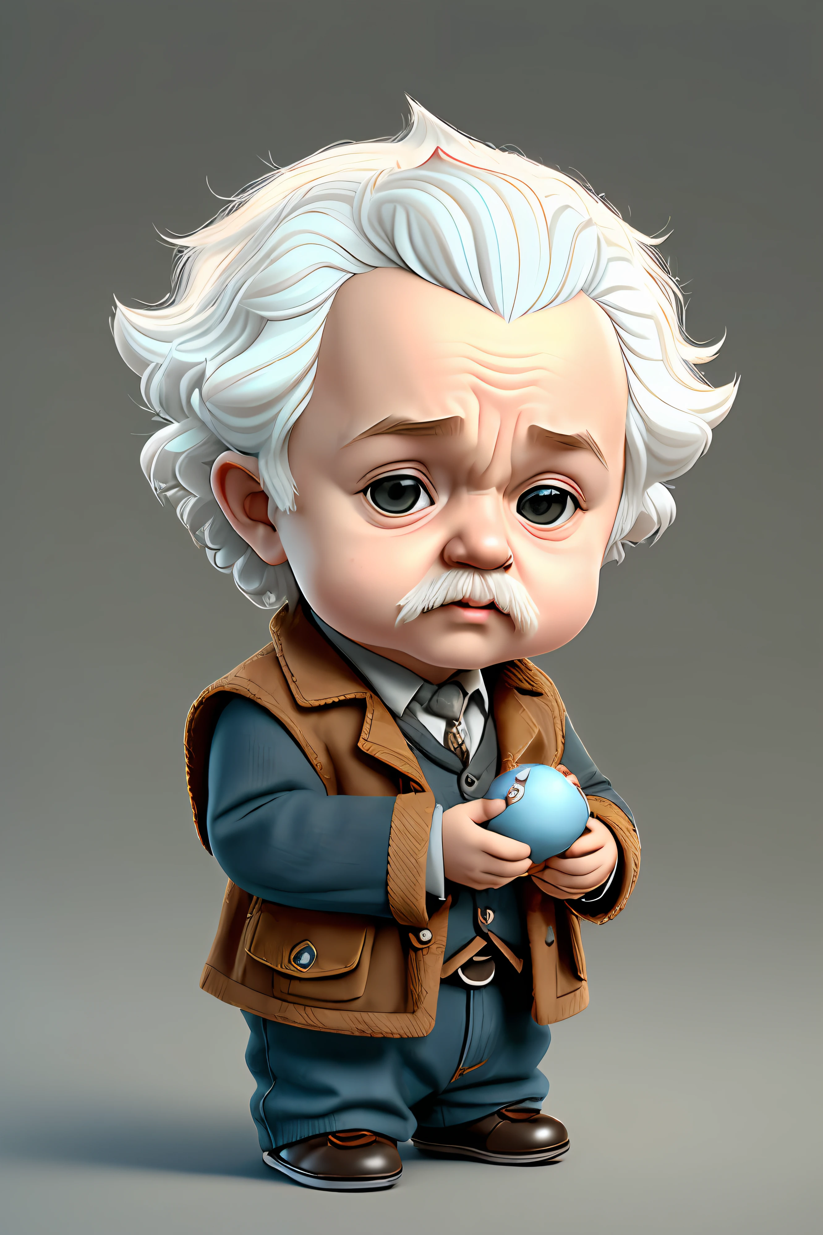 (cbzbb:1.25), Portrait of cutest illustration of baby albert einstein baggins, artstation, CGI_Animation,