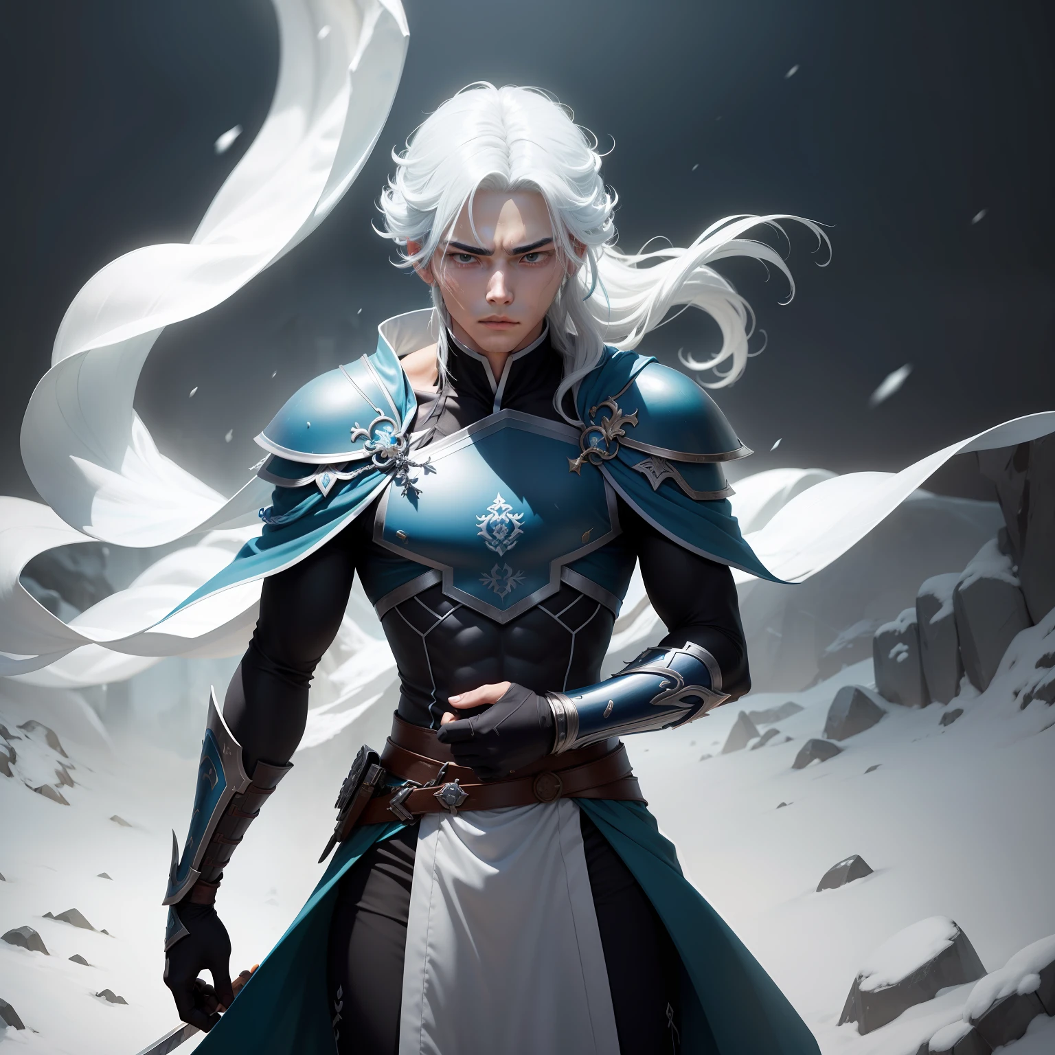 Hyou Setsuna possesses a striking appearance that reflects his affinity for Ice Breath:

Cabelos: Their hair is a pure white, remembering the freshly fallen snow. They are slightly wavy and fall down to your shoulders naturally.

Olhos: His eyes are a deep shade of ice-blue, that shine brightly when he utilizes his Ice Breathing abilities. They are penetrating and convey your determination and seriousness.

Cicatriz: Uma cicatriz em forma de flocos de gelo adorna o lado direito de seu rosto, resulting from the demon attack that victimized his family. The scar is a constant reminder of your motivation and pain.

Height and Construction: Hyou has an average height, em torno de 1,75 metros, and an athletic and slender build. Your muscles are well defined due to the rigorous training of Ice Breath.

Vestimenta: He wears the traditional uniform of demon hunters, composto por um haori preto com detalhes em branco e azul-gelo, que combinam com suas habilidades. Ele usa uma faixa preta na cintura para segurar a bainha da katana. Their clothes are made to allow agile movements and are resistant to cold.

expression: Hyou's expression is usually serious and concentrated, reflecting his determination to fight the demons. No entanto, in moments of interaction with close allies, um leve sorriso caloroso pode surgir, Revealing Your Inner Compassion.

I hope this visual description helps bring the character Hyou Setsuna to life in your imagination!