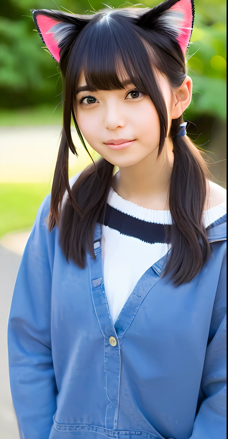 cat ear、With a cat