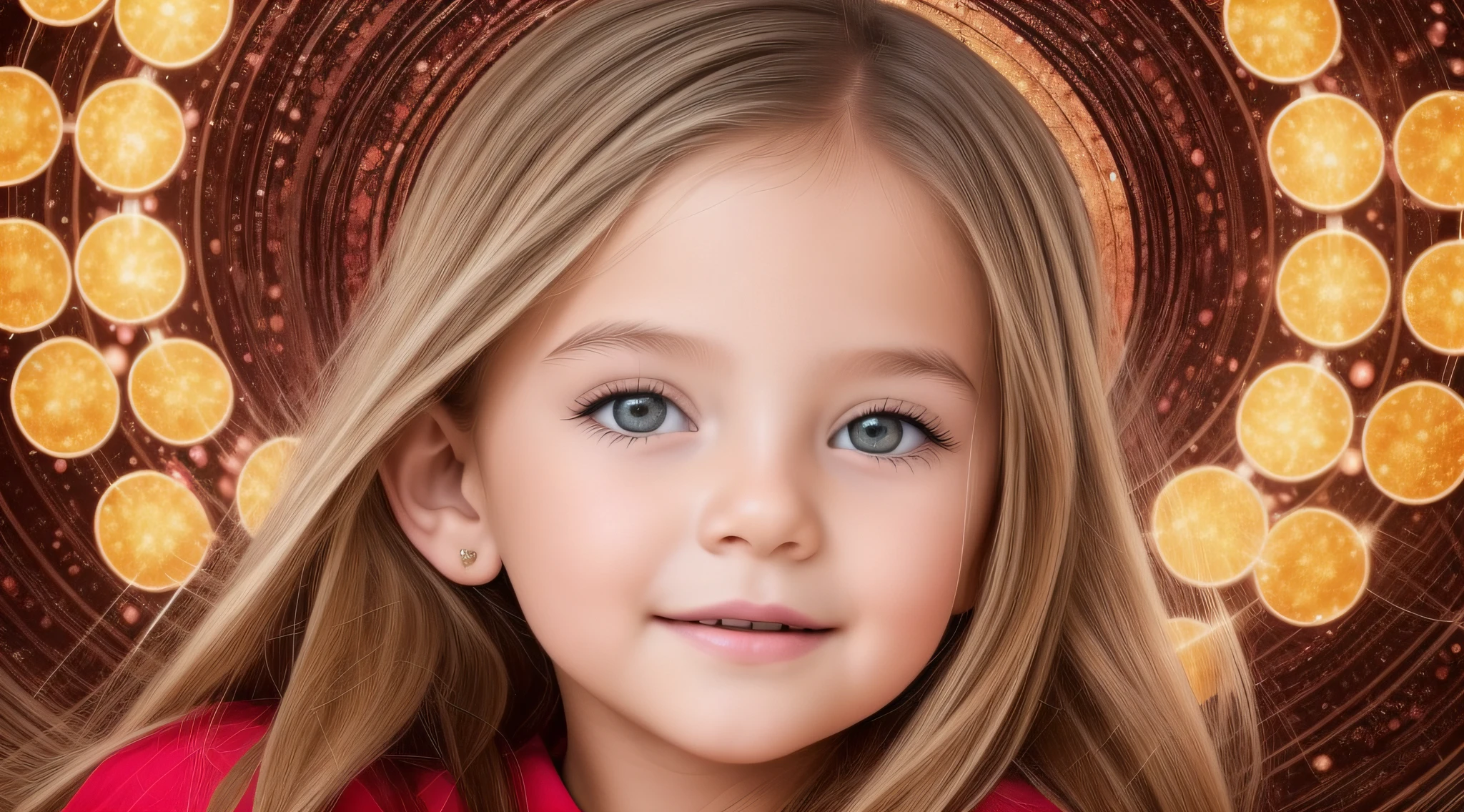 Girl child , Russian blonde in braids, com roupa de jaqueta de couro vermelha, Estilo retrato, fundo preto e vermelho, uma bola de disco prateada com um reflexo de espelho sobre ela, bola de discoteca, bola de discoteca no fundo, prata brilhante.