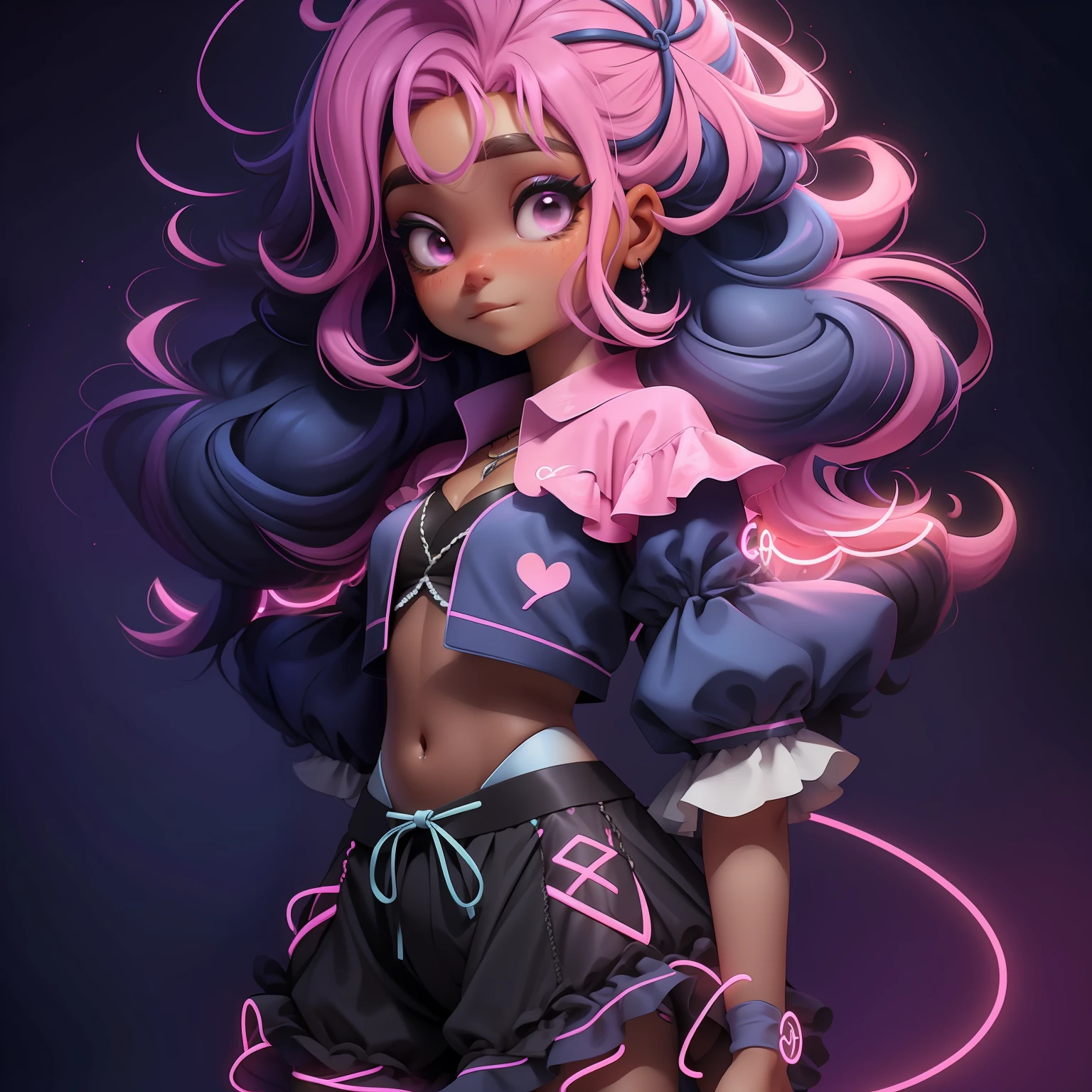 velho, (velho), cabelo curto, rosa escuro, roupas rave neon, master part, best quality