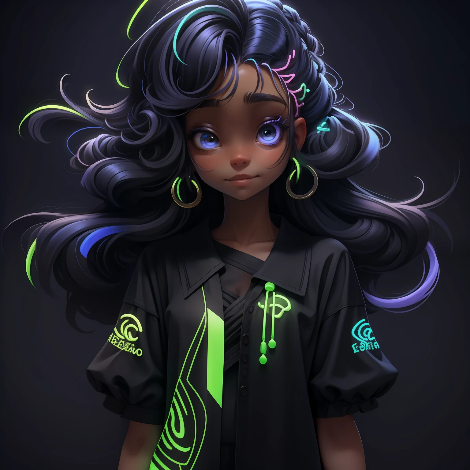 menina velho, (velho), cabelo curto, loiro escuro, roupas rave neon, master part, best quality