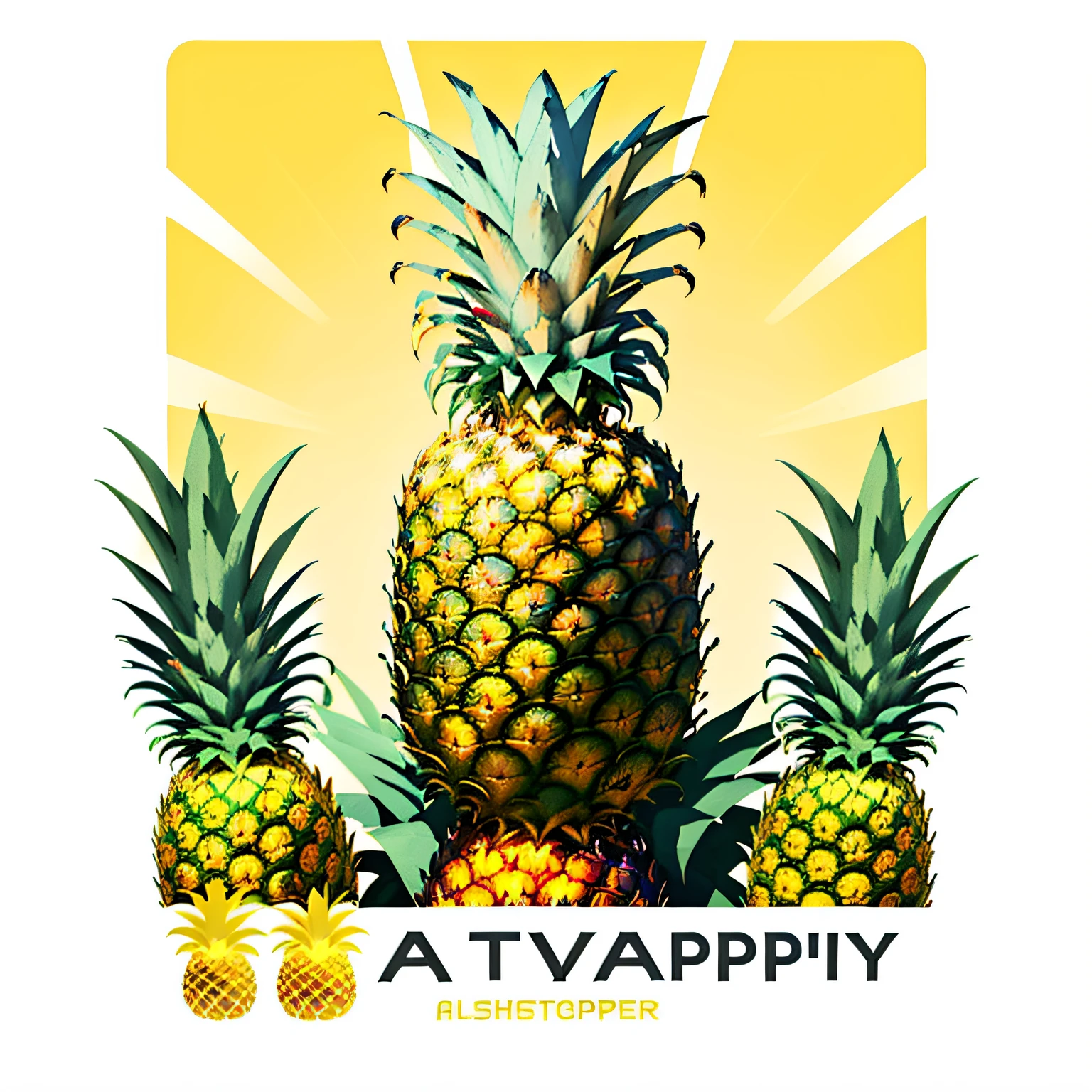 flat designer, flat color, modern multi color logo of a (pineapple), on white background, Summer light, high quality, high resolution, 8k.