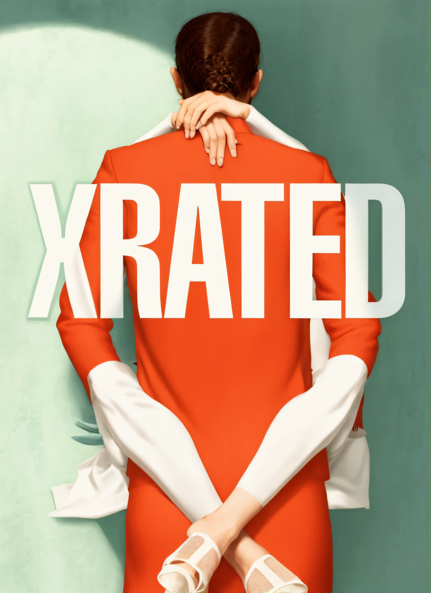 a woman hugging a home on her back, o rosto da mulher nao aparece, escrito a palavra x rated