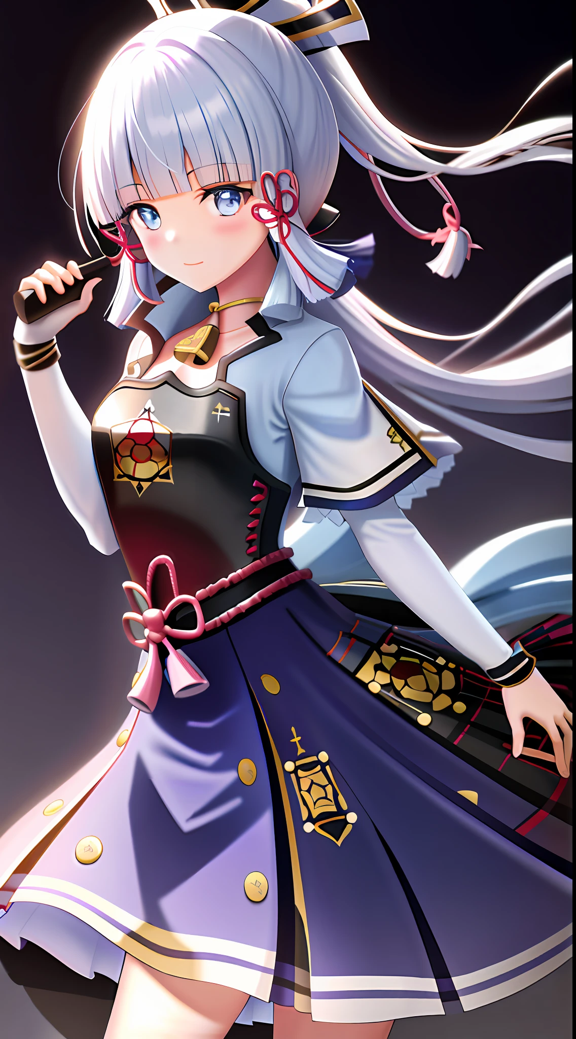 tmasterpiece,A high resolution,best qualtiy,1girl solo,kamisato_ayaka,Lumine,ssmile,komono,Poor milk