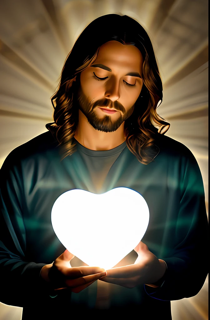 create an image of the real Jesus illuminating your heart