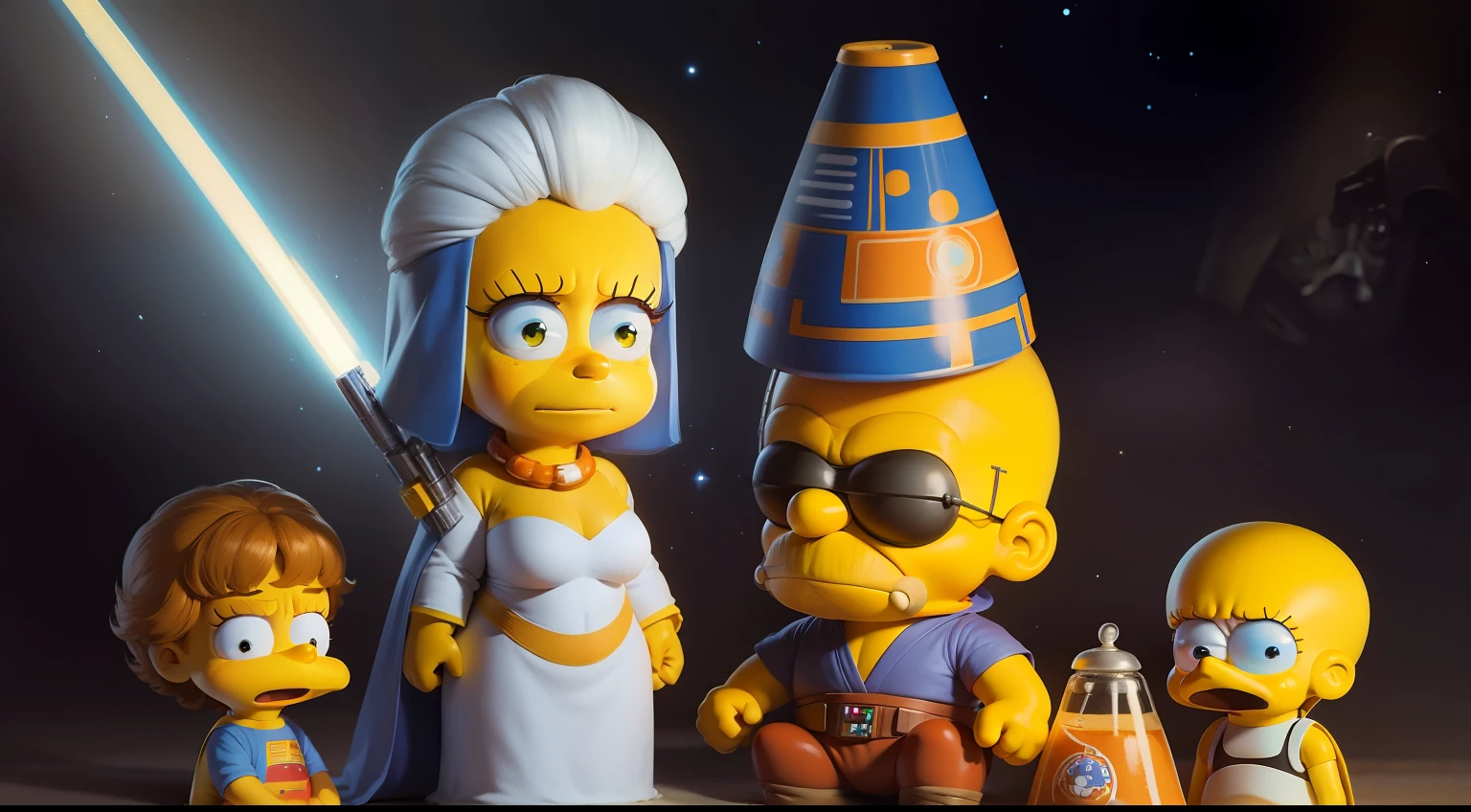 familia simpson como star wars