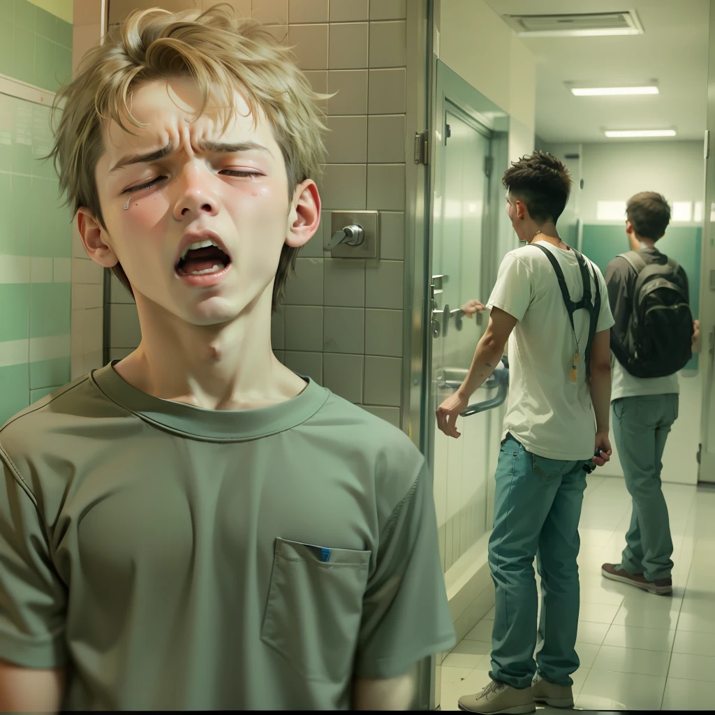 13-year-old boys scream in pain having sex in school bathroom