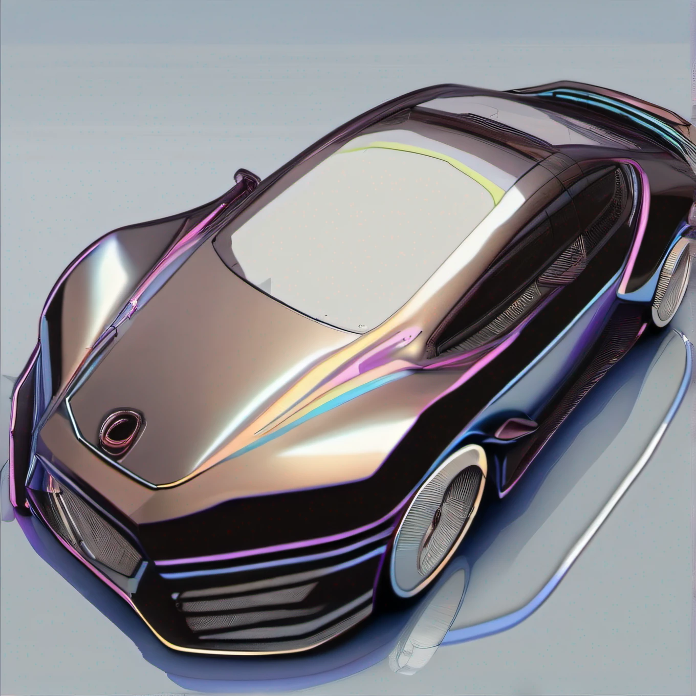 carro do futuro, com alta tecnologia, Hibrido, capacidade de decolagem, metallic paint, azul, flutuando, luz de neon nas laterais, directional headlights, turbo, detalhes intrincados, highes definition