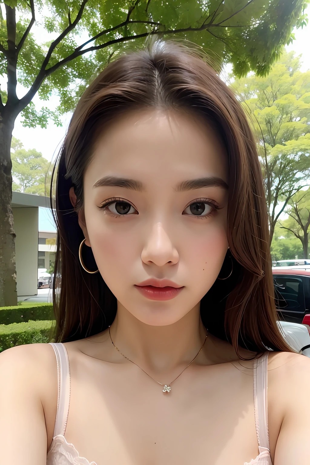 (best quality, masterpiece:1.2), A Woman, Portrait, Bra, outdoor