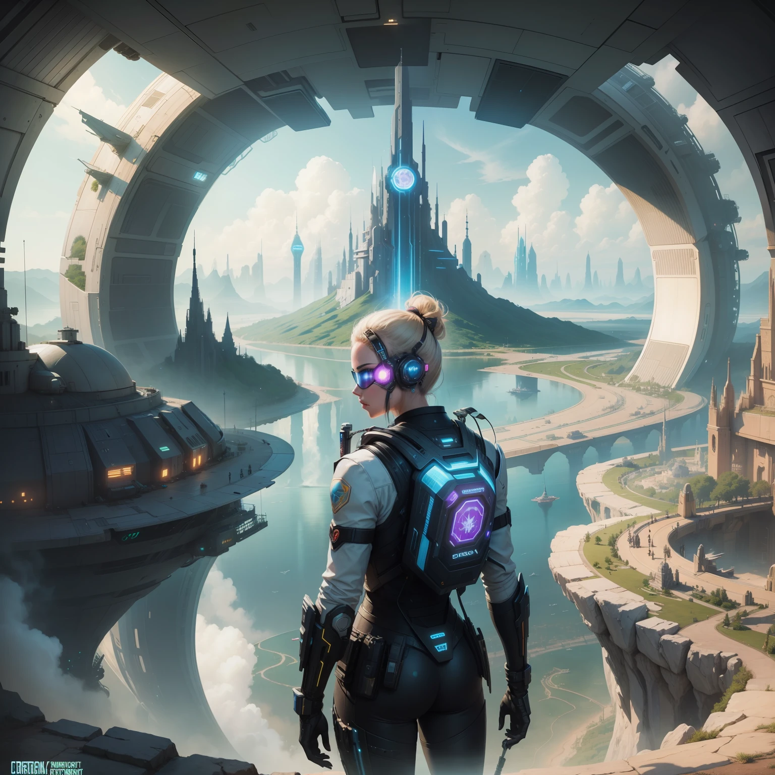 cyberpunked epcot Beautiful world Top quality sci-fi masterpiece 超A high resolution Fantasy of a wonderful sci-fi world of the future