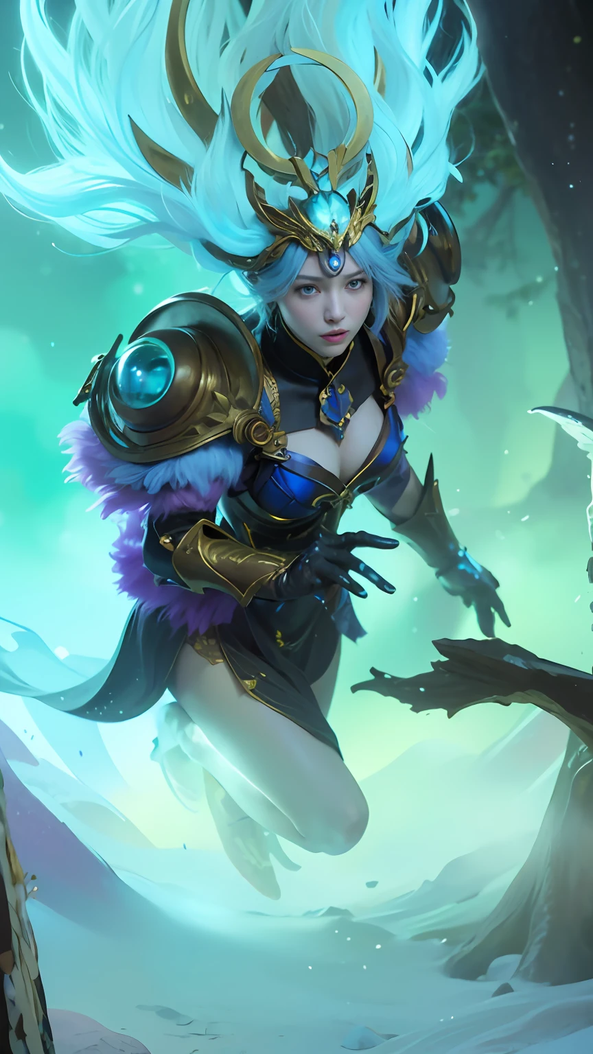 (8k, best quality, masterpiece:1.2), (realistic, photo-realistic:1.37), ultra-detailed,
A detailed portrait of 2 girl 21 year old girl, fantasy character, blue eyes, tosca hair color, detail face, pale skin, perfect abs, face facing the camera, wearing queen costumes, zodiac suit. The scene is illuminated with professional lighting, photon mapping, and radiosity, with Tetsuya Nomura Style and a zodiac feel, gemini cosplay, zodiac gemini vibes. In the dark forest river terrible background with blur or bokeh effect, neon details, realistic light.
