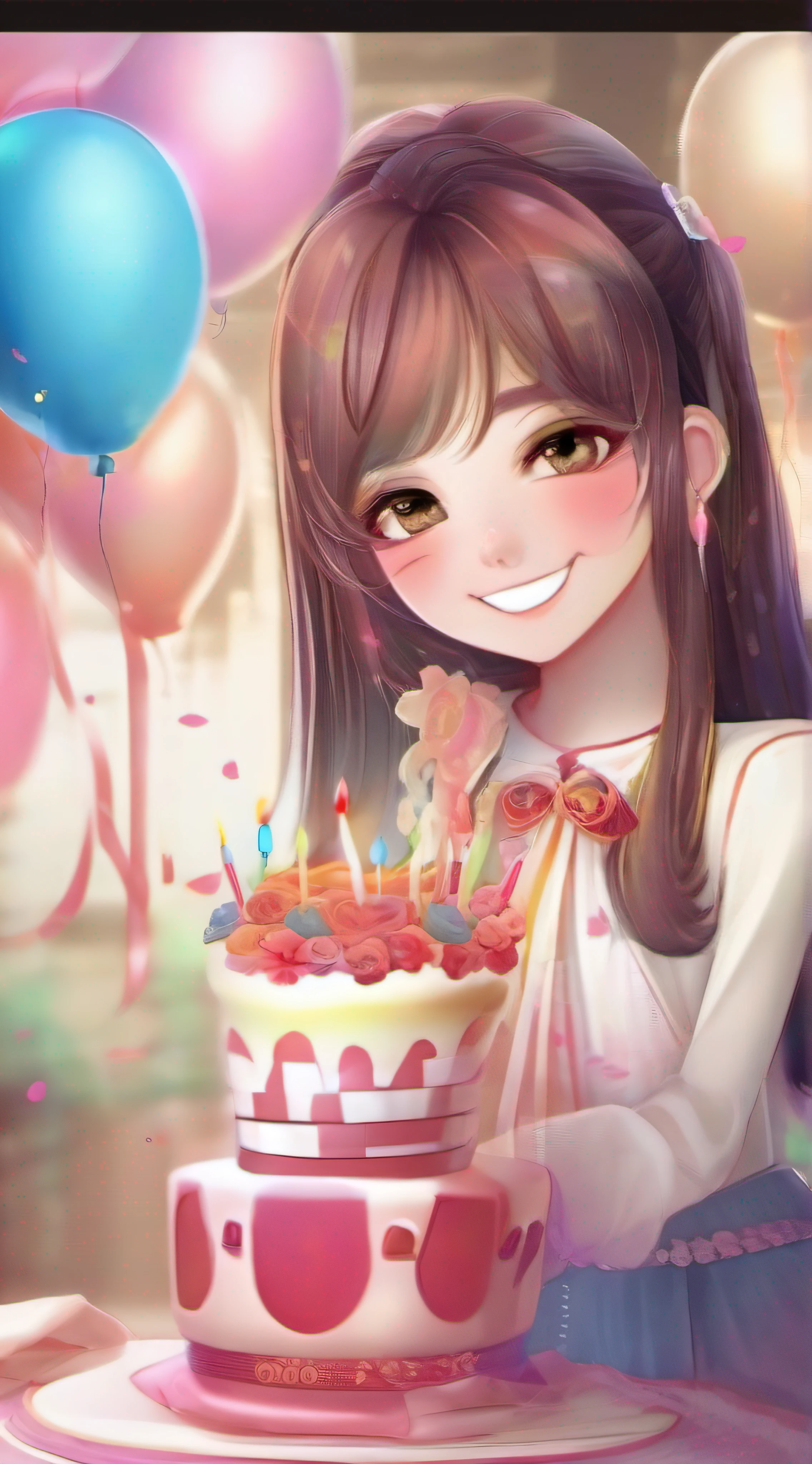 Celebrate your birthday with friends、Birthday Celebration、a cake、Smile of blessing、tenderness、Birthday、Blissful、Thanks、tenderness