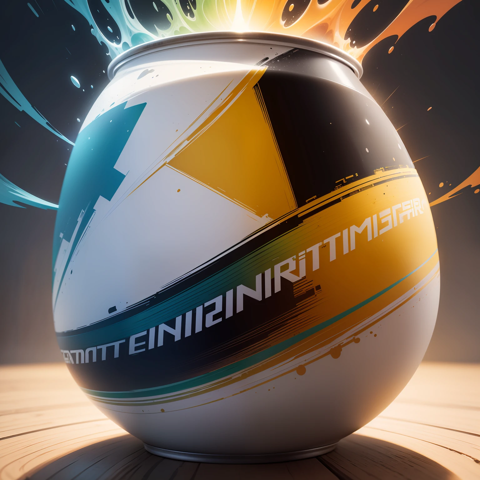 "Design de arte digital inspirado em uma lata de refrigerante com rotulagem criativa. Unleash your imagination and create a unique and captivating design for this can, which represents all the energy and enthusiasm that the energy drink provides. Sinta-se livre para explorar cores vibrantes, interesting graphics and any detail that does this can really unique. How about embarking on this creative journey and showing us your artistic talent??"