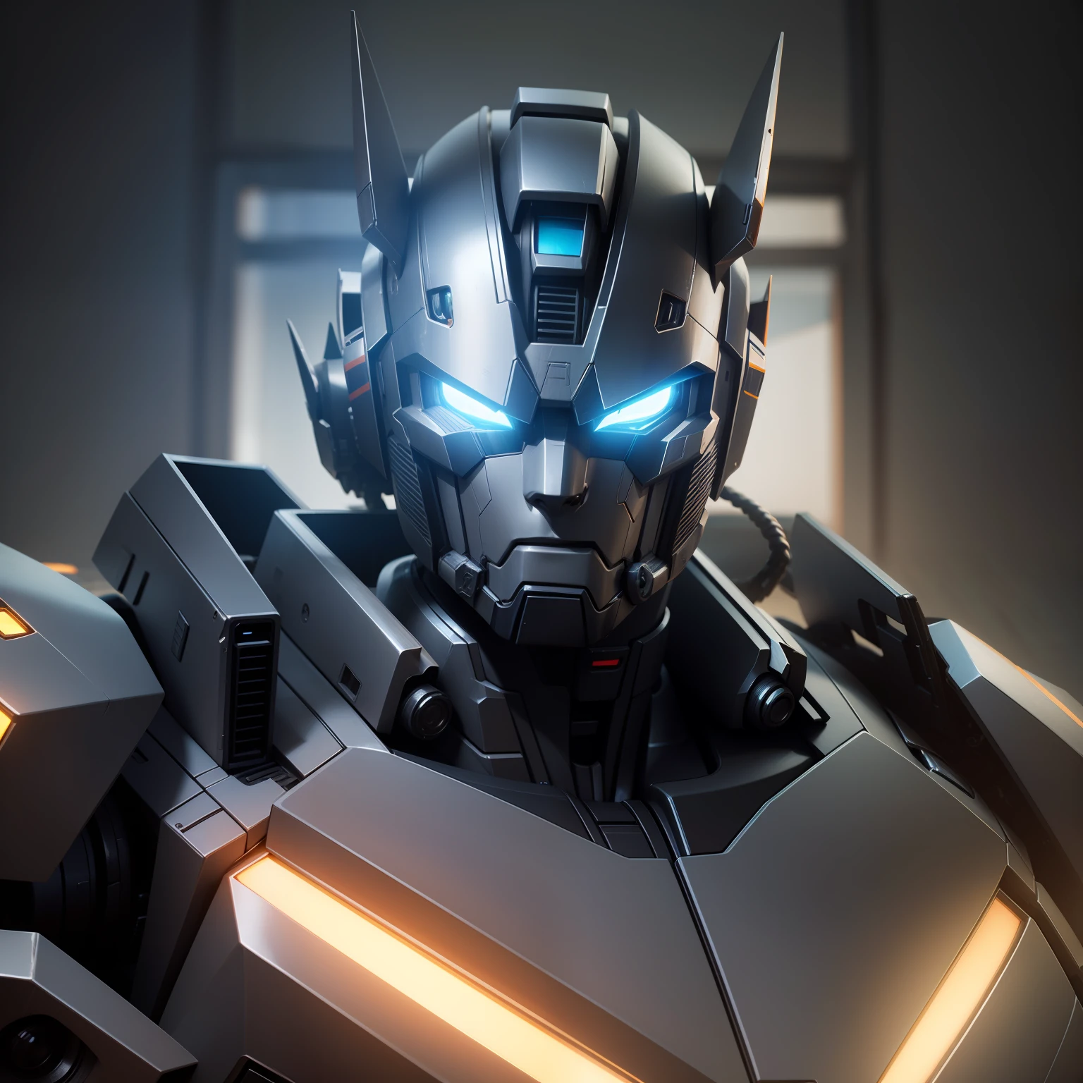 um close up de um transformers Optimus Prime, Sigma de Overwatch, obra-prima artstation, octane trending on cgsociety, 3 d render arte do caractere 8 k, 3 d octano render conceptart, trending in cgsociety, renderizado em redshift, 3d render trending on artstation, terno Mecha, beautiful robot character design, # Mecha