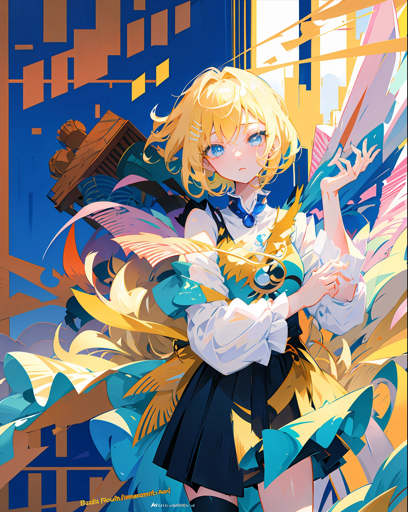 Anime girl with blonde hair with blue eyes and scissors, Stunning anime face portrait, zerochan art, Beautiful Anime Portrait, anime style portrait, anime style 4 k, Beautiful Anime Face, Anime Art Style, digital art on pixiv, detailed portrait of an anime girl, beautiful anime art style, High quality anime art style, digital anime art, digital art in anime style