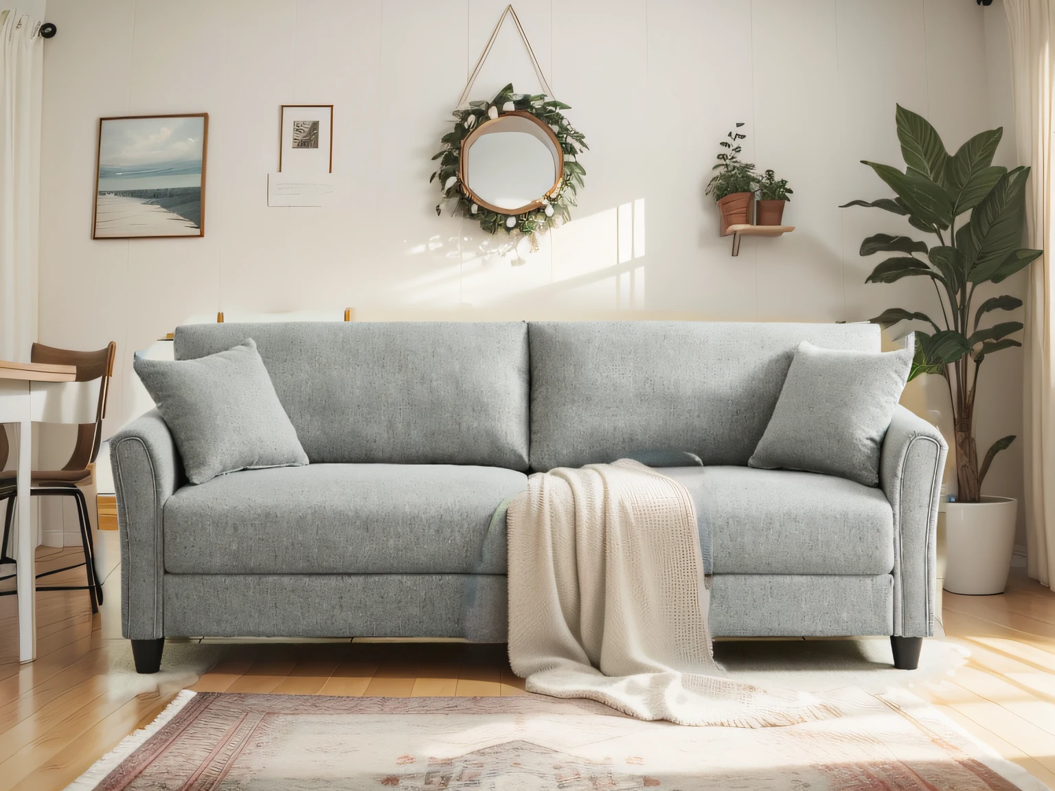 cozy living room decors, wide angle, side view, front view, back view, slant view