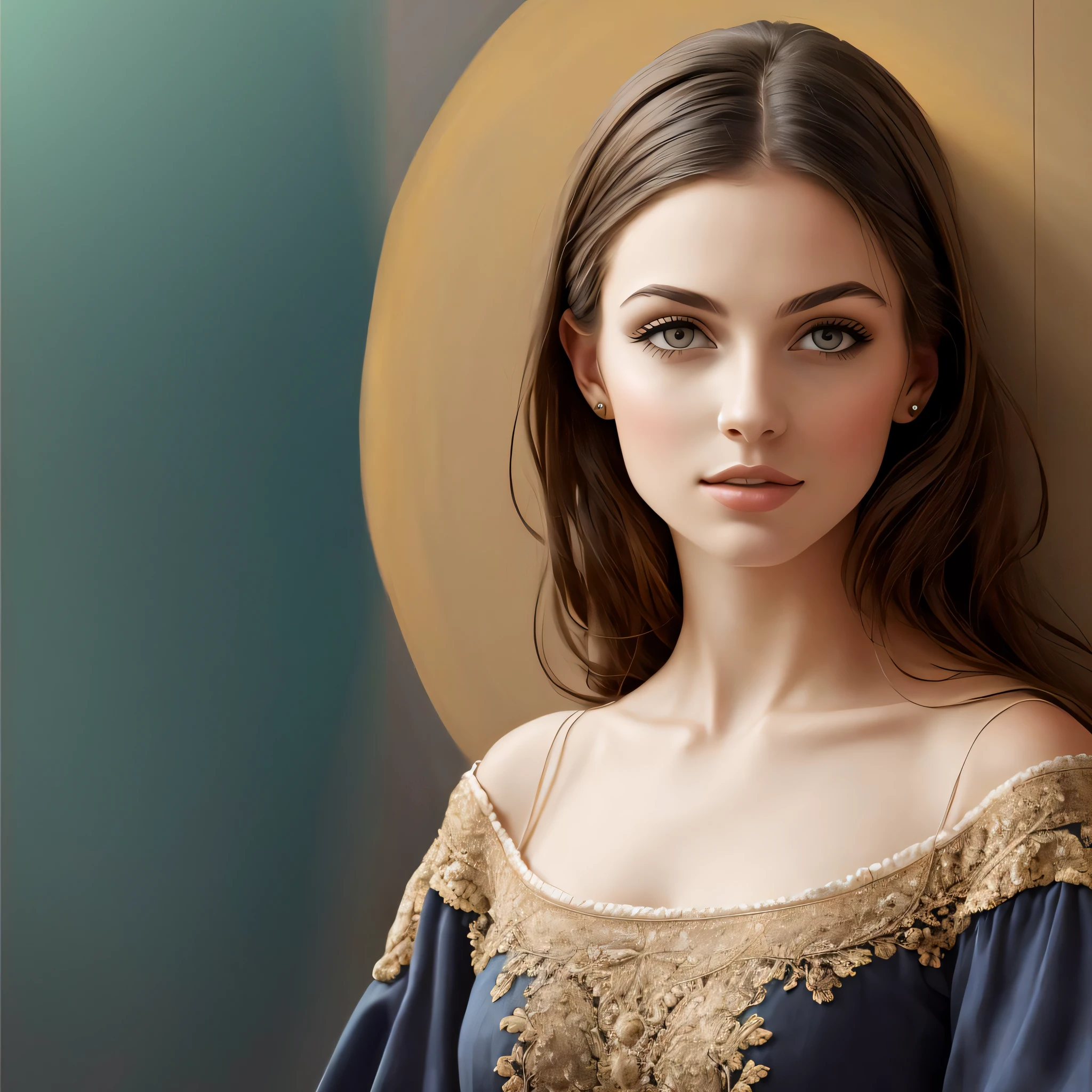 Una pintura de una mujer con un vestido azul con bordados dorados, Hermoso retrato detallado, Retrato de belleza detallado, Elegante pintura digital, gorgeous digital painting, Retrato muy bonito, beautiful fantasy art portrait, Impresionante pintura digital, Hermosa pintura digital, Hermoso y hermoso arte digital, beautiful digital illustration, Obra maestra! Retrato de Arwen, Arte digital de un elegante, gorgeous portrait, Hermoso arte digital