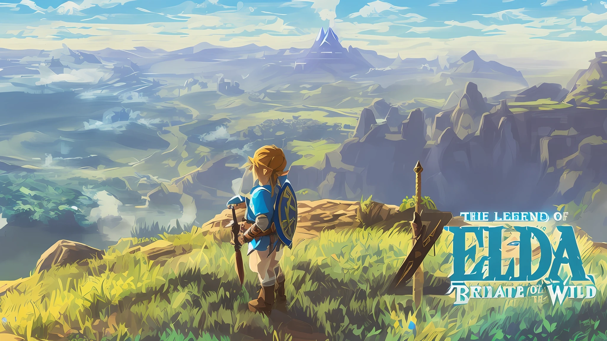 Uma foto tirada de The Legend of Zelda Breath of the Wild, zelda breath of the wild, Botw, Sopro da Natureza, Zelda Botw, A Lenda de Zelda, Lenda de Zelda, breath of the wild art style, estilo Botw, Breath of the Wild (Nature's Breath), Zelda Breath do mapa selvagem, Zelda, Hyrule, Sopro do Estilo Selvagem personagem Mario