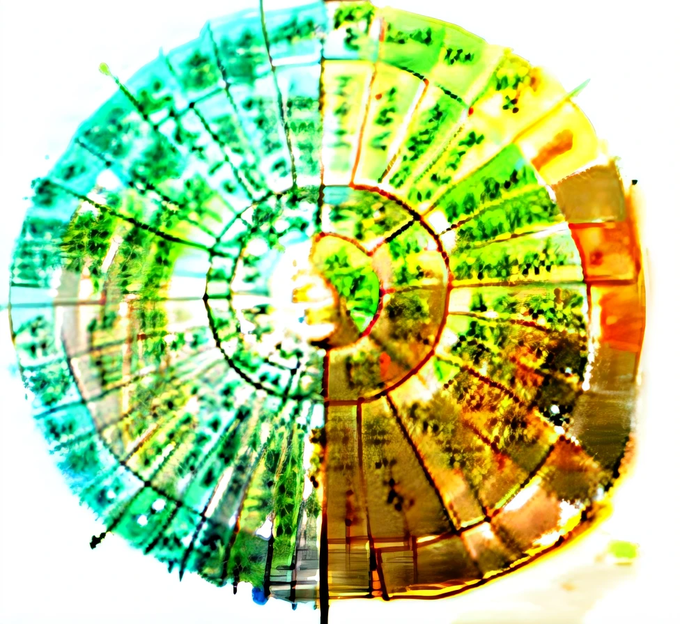 Close-up of a spiral chart with Chinese text, korean writing, author:Shen Shizhen, Chiba Yuda, chinese mongolian script, author:Nakai Tsubasa, tibetan text script, author:Ayako hexagon, author:Nam Kyu-woo, Fanart, drawn image, overlaid with aizome patterns