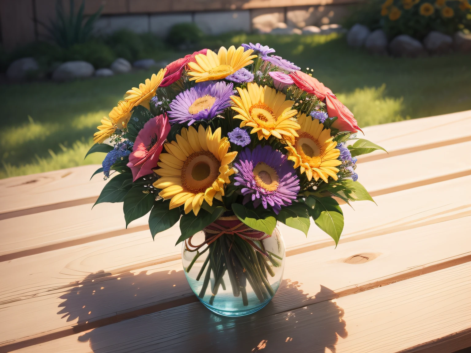 Bouquet with bright and fresh image of summer。photos realistic。