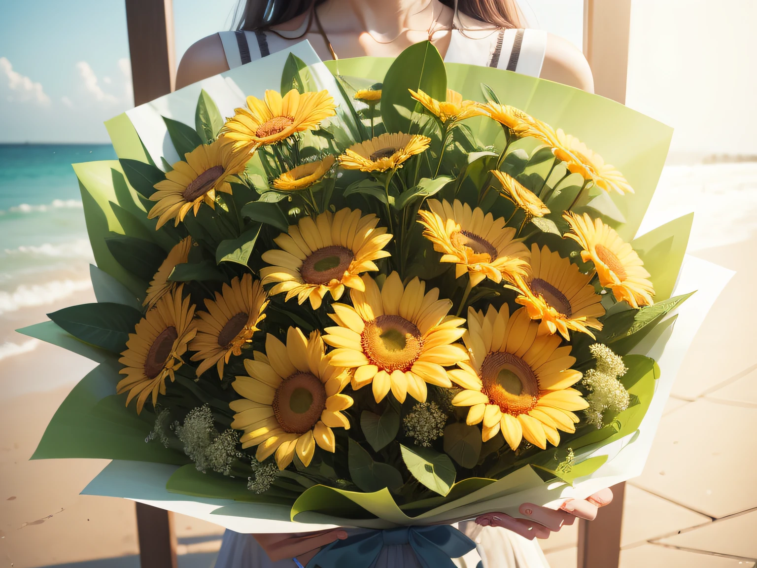 Bouquet with bright and fresh image of summer。