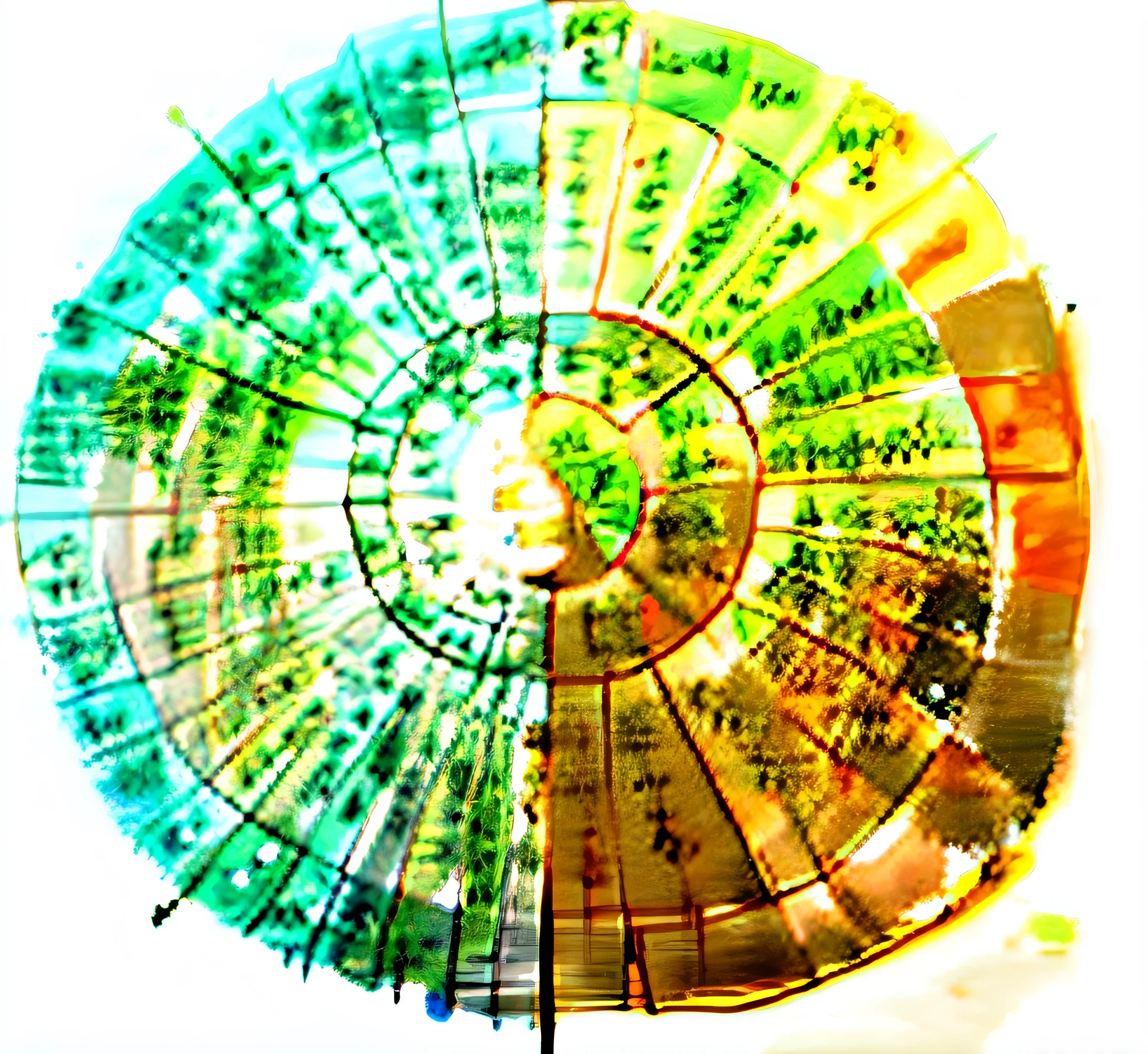 Close-up of a spiral chart with Chinese text, korean writing, author:Shen Shizhen, Chiba Yuda, chinese mongolian script, author:Nakai Tsubasa, tibetan text script, author:Ayako hexagon, author:Nam Kyu-woo, Fanart, drawn image, overlaid with aizome patterns