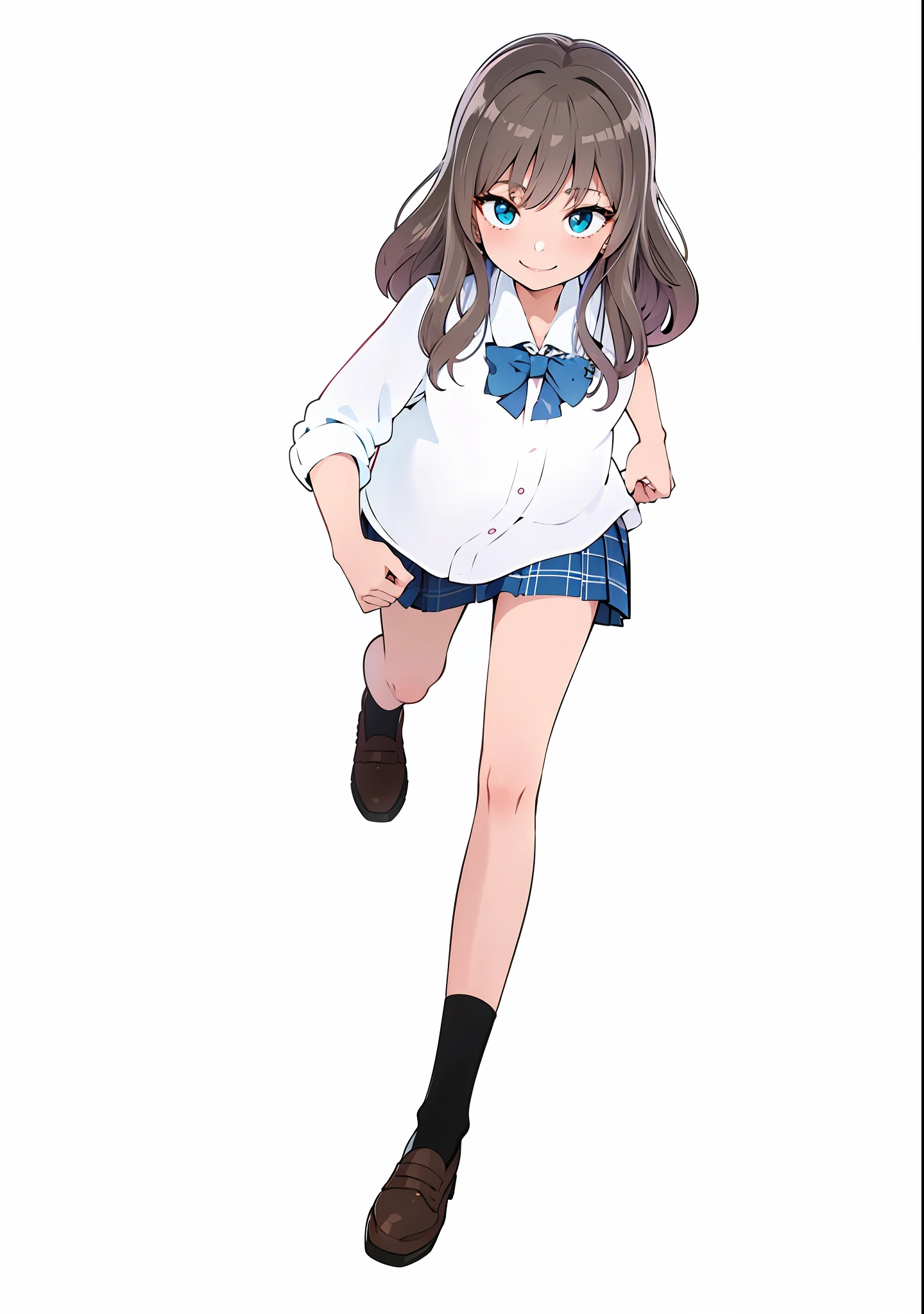 animesque、lowfers、One-person viewpoint、Invincible smile、pleatedskirt、Eyes are looking down