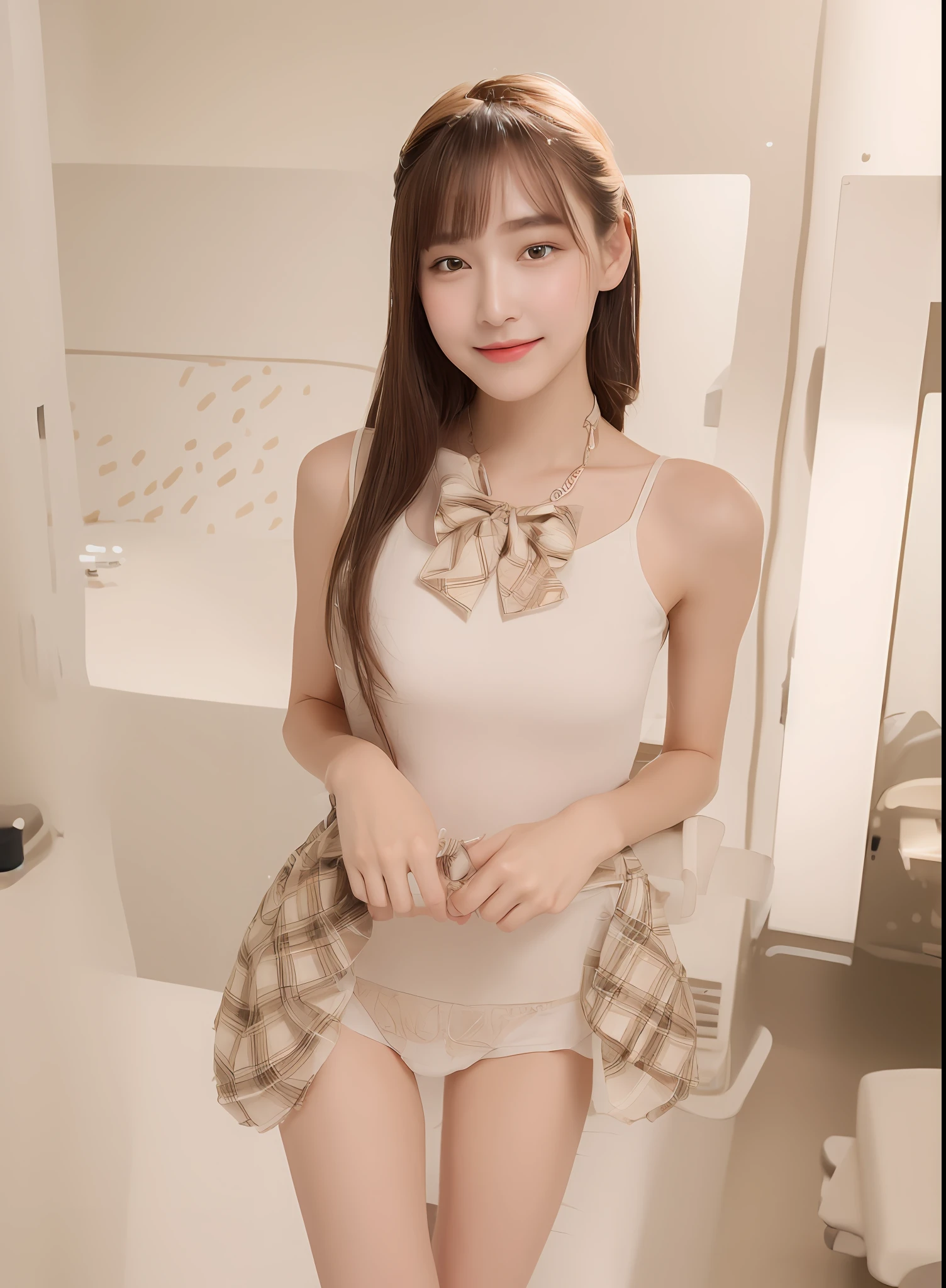 ((Best Quality, 8K, Masterpiece: 1.3)), 1girl, Slim Abs Beauty: 1.3, (Hairstyle Casual, Big Breasts: 1.2), Dress: 1.1, Super Fine Face, Delicate Eyes, Double Eyelids, Smile, Home