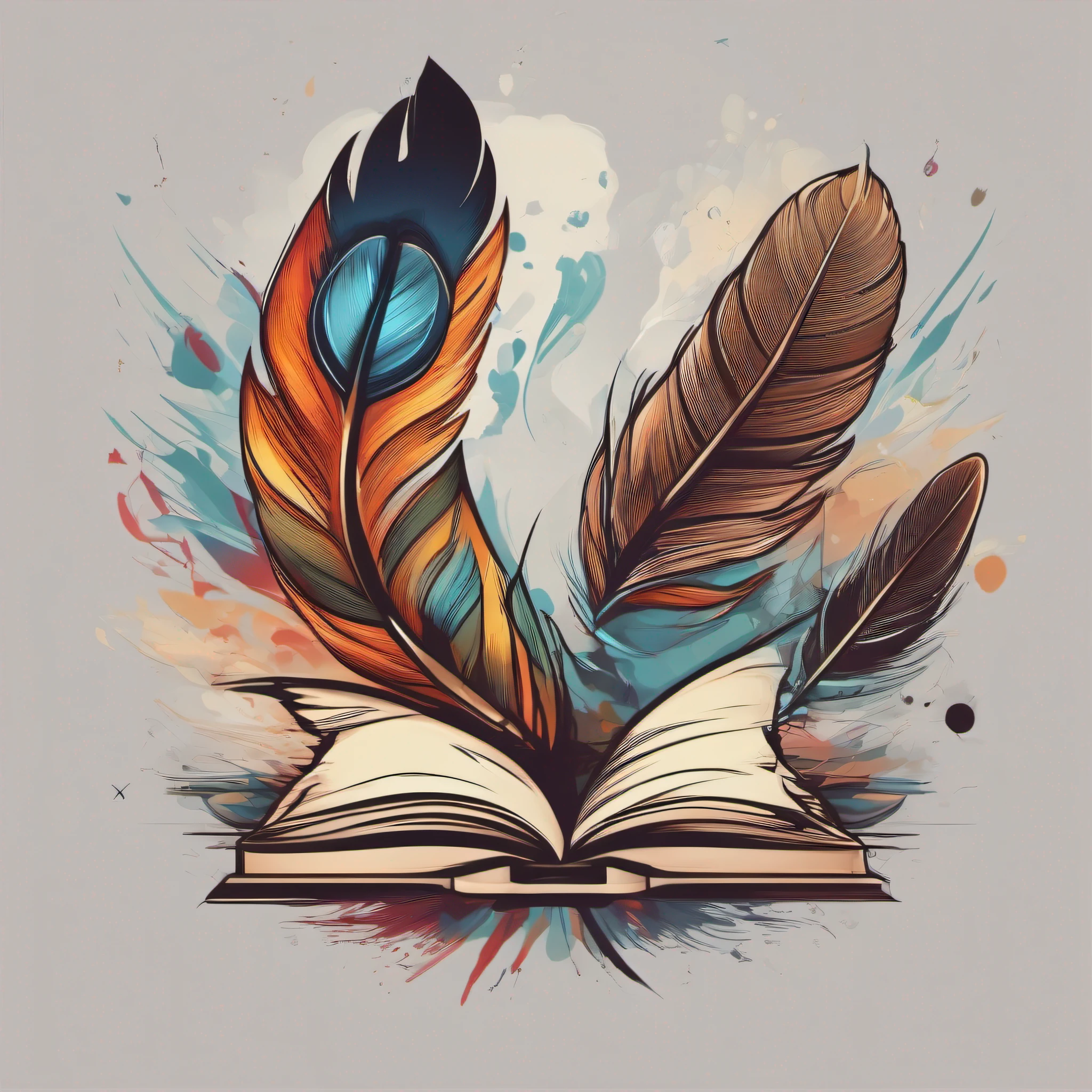 The logo with a harmonious combination of elements representing poetry (e.g., a feather or an open book) and art (e.g., brushes or color palette)
