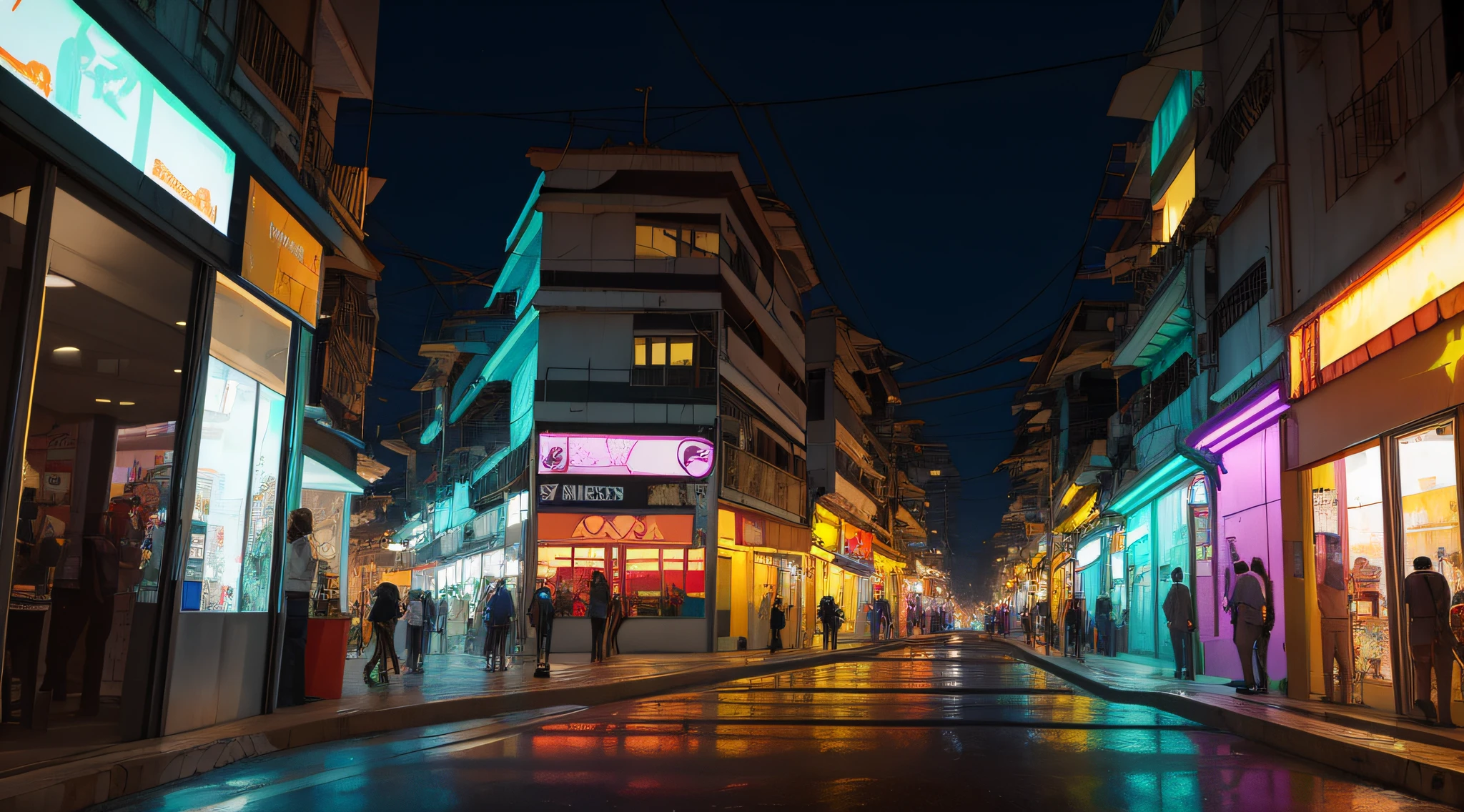 uma rua da cidade cyberpunk que SEJA FOTOREALISTA