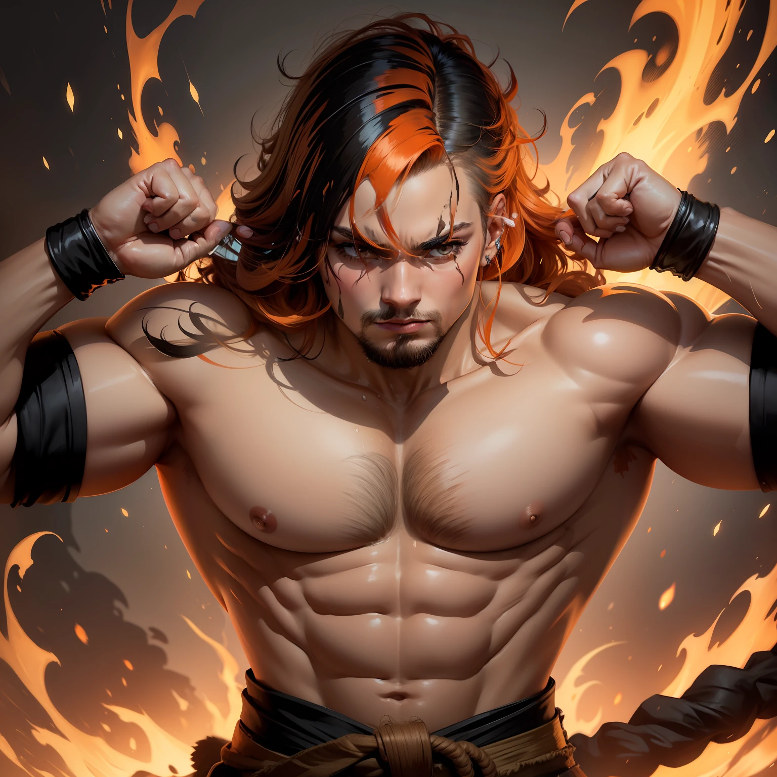 Paint to orange color only the selected area the hair