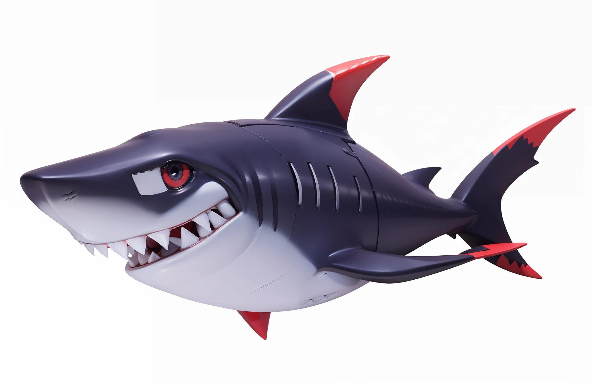 the shark,wagging tail,Sharp teeth,Fierce