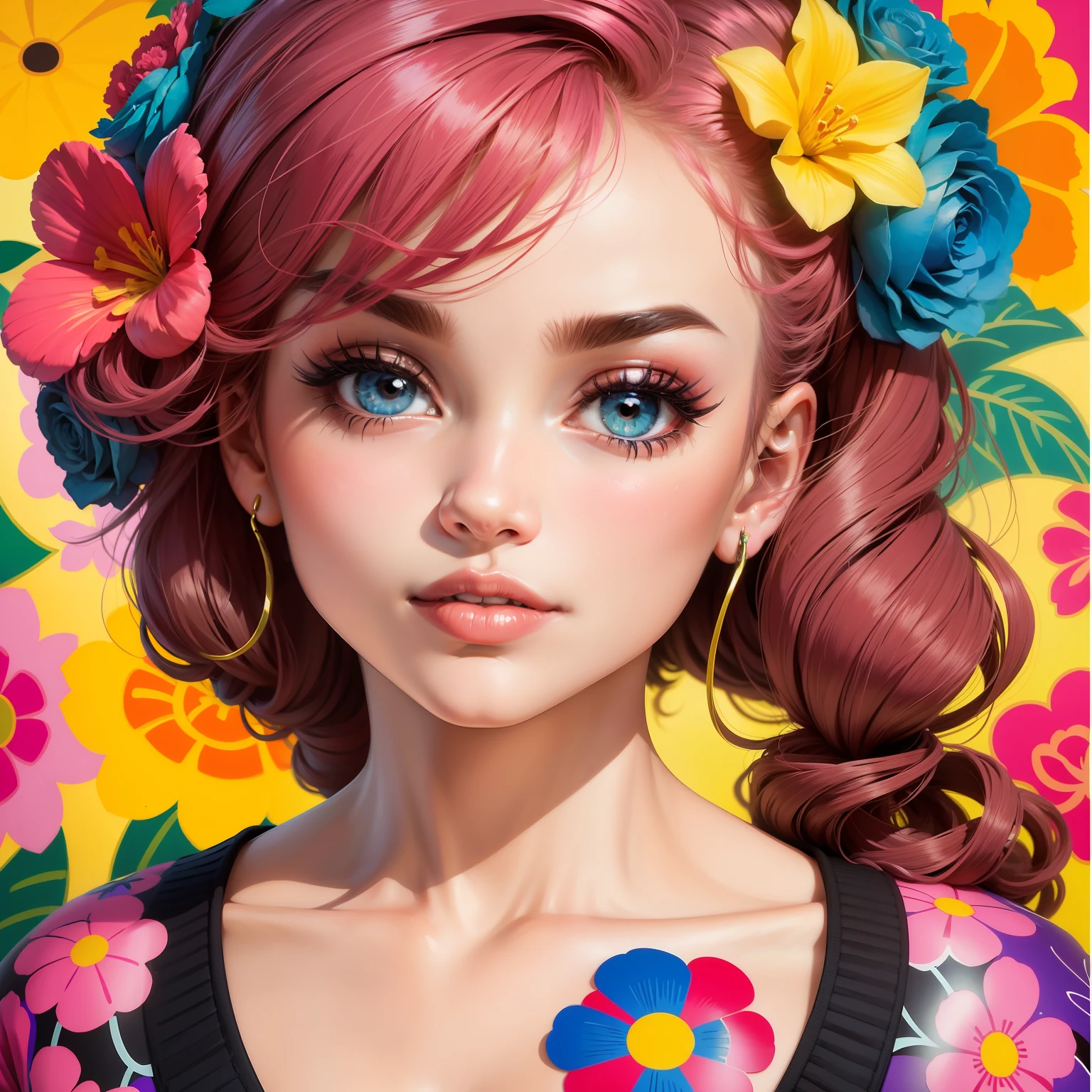 Um beija flor retratado por ROMERO BRITTO ,High definition 32 K ,detalhes ,muito colorido