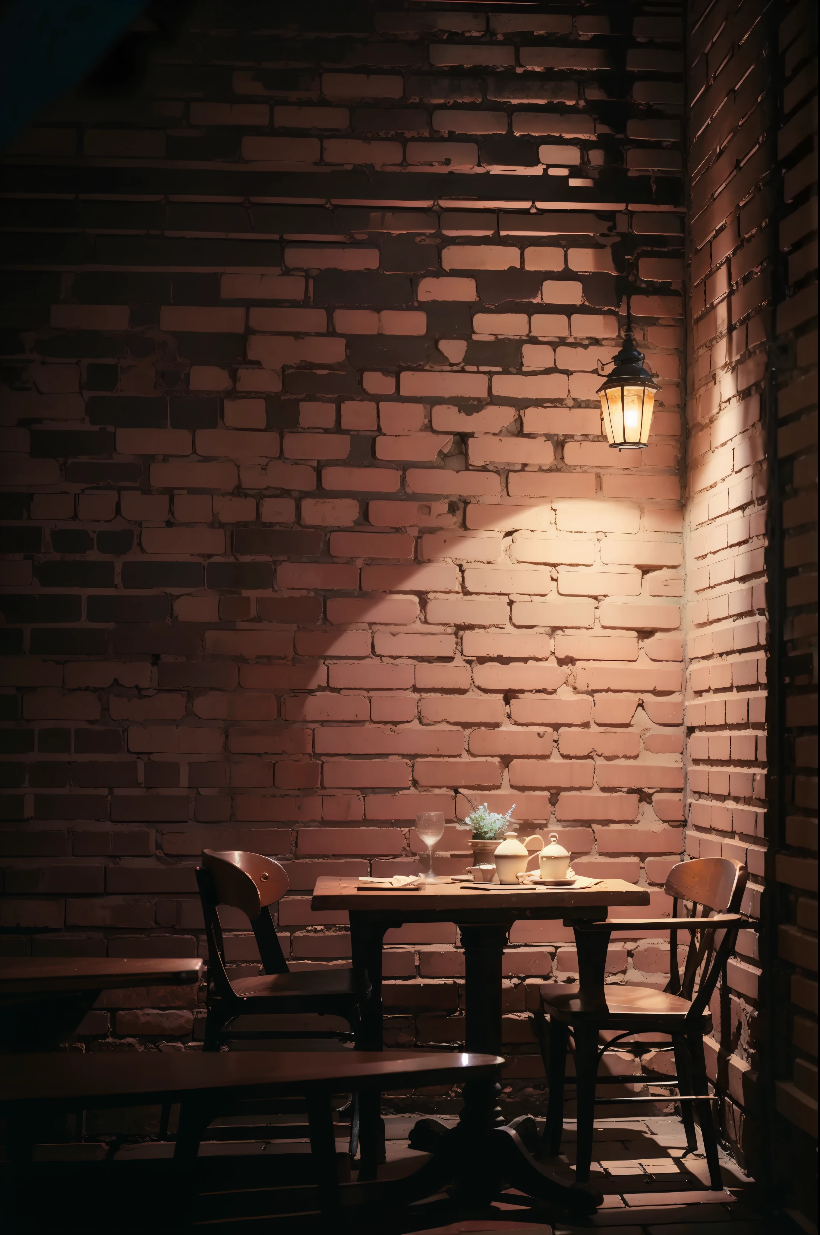 cafes,Night,Brick wall,Vintage, antique,