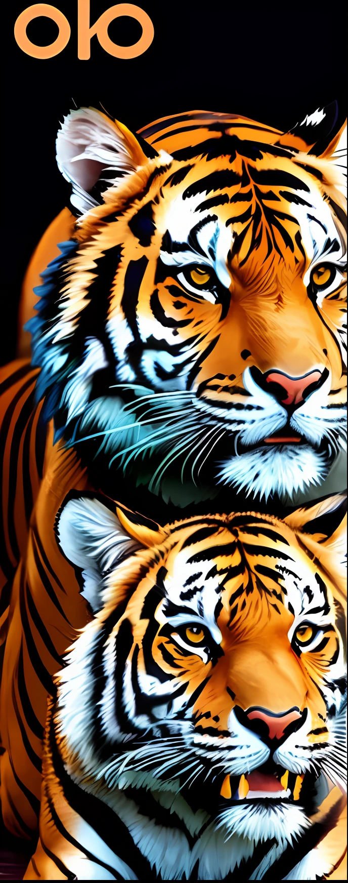 Draw the name (Oneko) with an Tiger in  the background and a logo