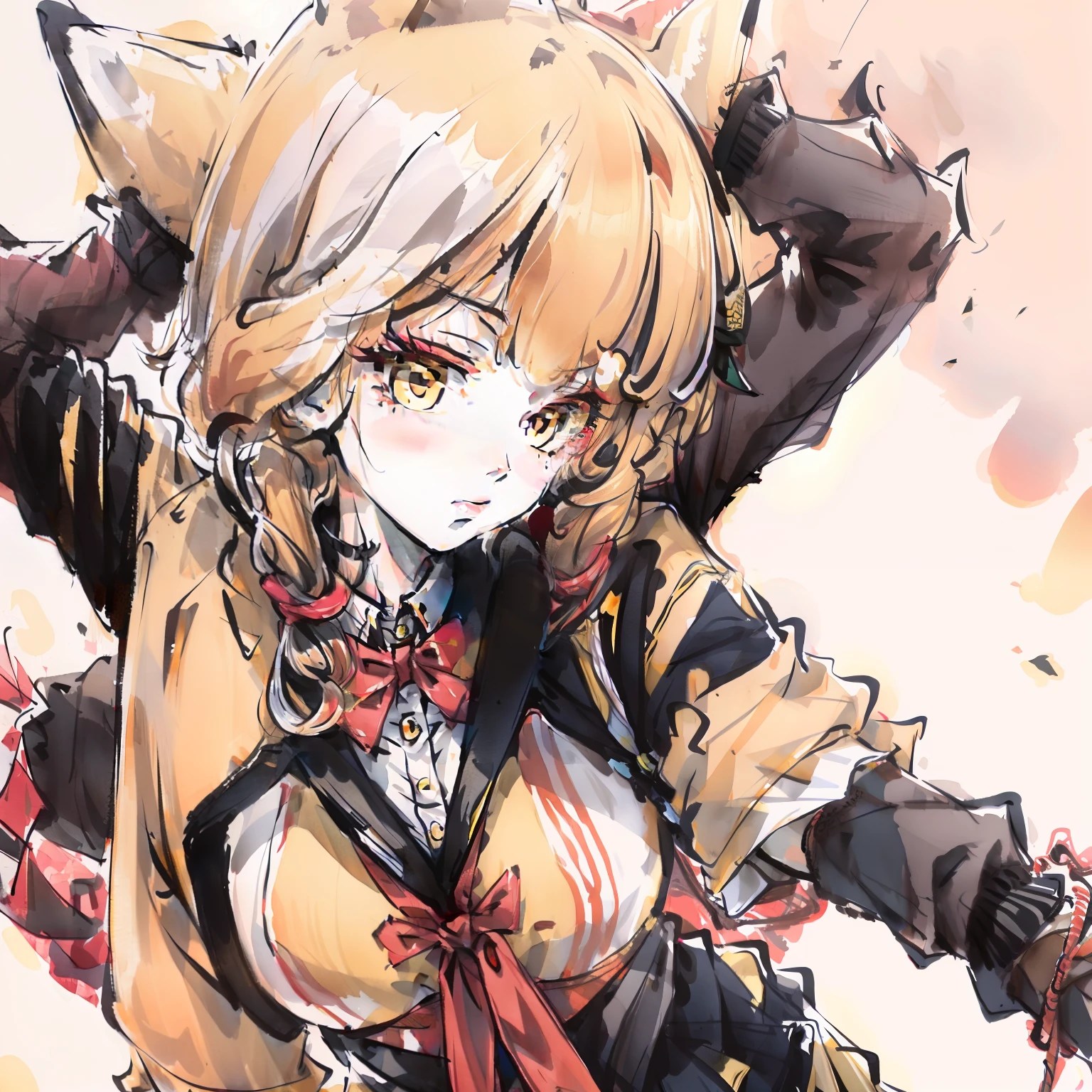 yellow clothing,red fox,schoolgirls