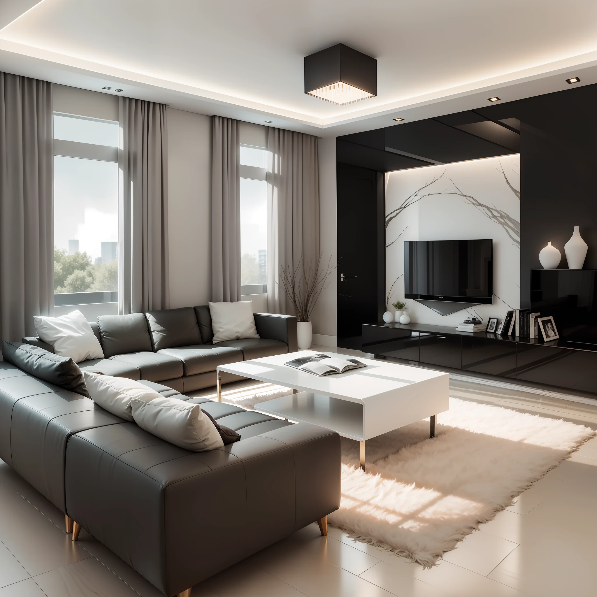 The modern, minimalist interior design is characterized by simplicity, brightness and functionality, creating a comfortable, warm and livable space. The following are the main features of the interior design of modern minimalist style: Color: Modern minimalist style is dominated by neutral tones such as white, gray, and black, with light warm colors, making the space appear bright, clean and comfortable. Furniture: Modern minimalist style furniture is simple, practical, not losing beauty, usually using a large area of black, white or gray, showing a simple but textured style. Sofas, TV cabinets, dining tables and other furniture also tend to adopt simple designs and emphasize functionality. Lighting: Modern minimalist style lighting is mainly simple and bright, focusing on the layout and effect of lighting. More minimalist chandeliers, wall lamps and table lamps are usually chosen to highlight the overall beauty. Decorations: Modern minimalist style decorations are mainly simple and practical, usually choose some simple paintings, ornaments, vases, etc. The wall can choose some simple decorative paintings or letters, etc., to create a more minimalist feeling
