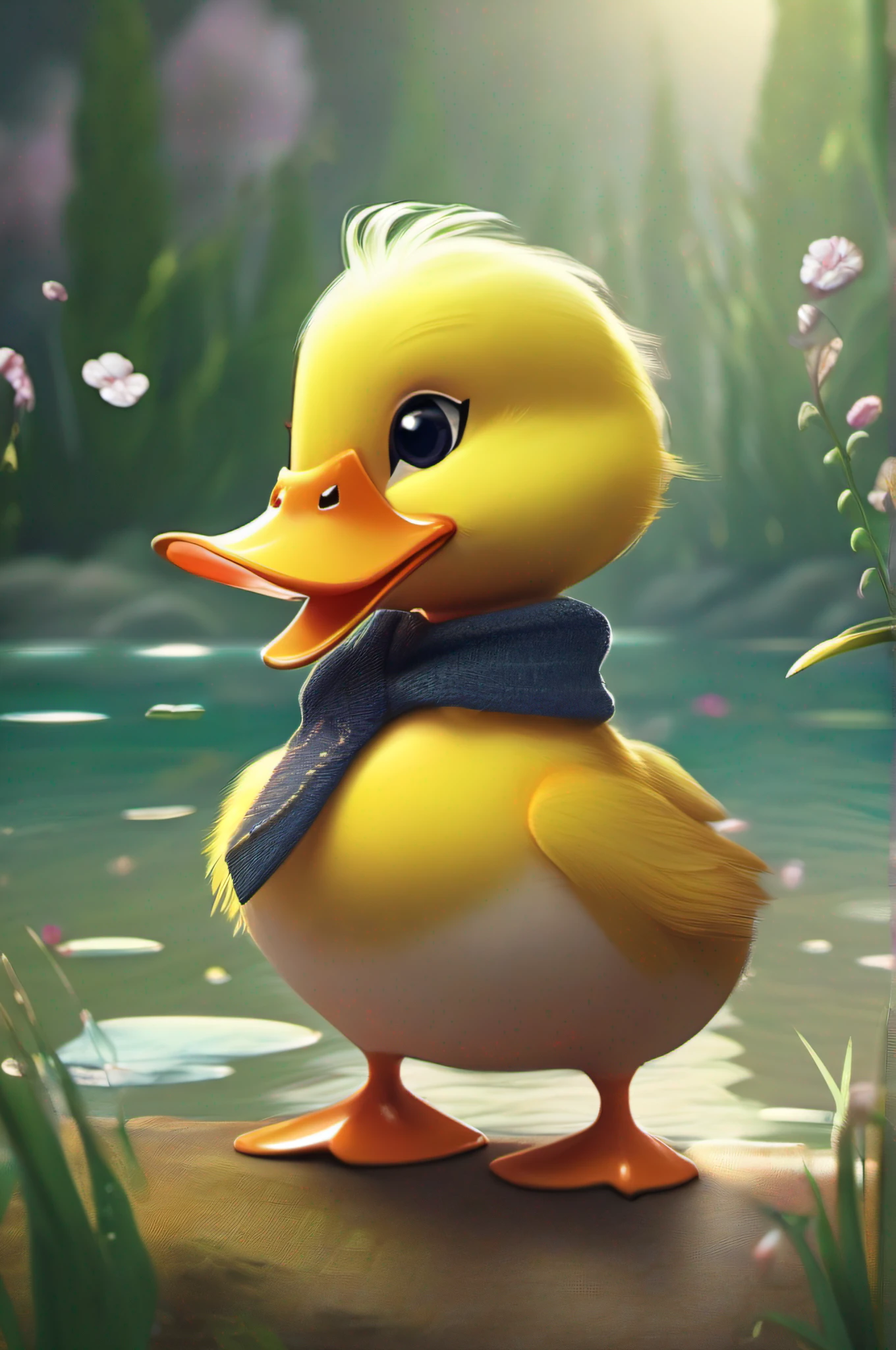 cute duck, 4k, 9k, trending on artstation