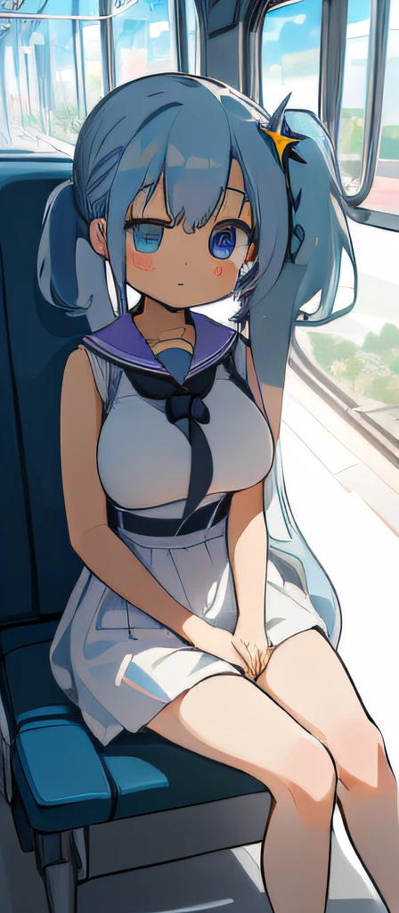 (Highly detailed CG Unity 8k wallpaper), (Best Quality), (Super Detail), (Best Illustration), (Best Shadow), POV, Realistic lighting and shading, Natural light, Lens flare effect, Dramatic Angle, 2 beautiful girls, Sitting, on train, Train seats, Sunset, And (Highly detailed CG Unity 8k wallpaper), (Best Quality), (Super Detail), (Best Illustration), (Best Shadow), POV, Realistic lighting and shading, Natural light, Lens flare effect,BREAK,The first beautiful girl:(Cute:1.5),(Chibi:0.8), (kawaii:1.5),(Lori:0.5),(17 Women:1.0),{Heterochromia,pale blue eyes,pale green eyes:1.5}, star eye silhouette, (Pink hair, Medium length:1.2), (Braids:1.1),(Large breasts:1.5),White Dress,Dramatic Angle,BREAK, Second Beautiful Girl: (Cute:1.5),(Chibi:0.8), (kawaii:1.5),(Lori:0.5),{Heterochromia,pale blue eyes,pale green eyes:1.5}, star eye silhouette,((Light blue hair,Side Ponytail,Semi-long hair:1.5)),child, Large breasts, Head tilt, Closing eyes,a sailor suit,